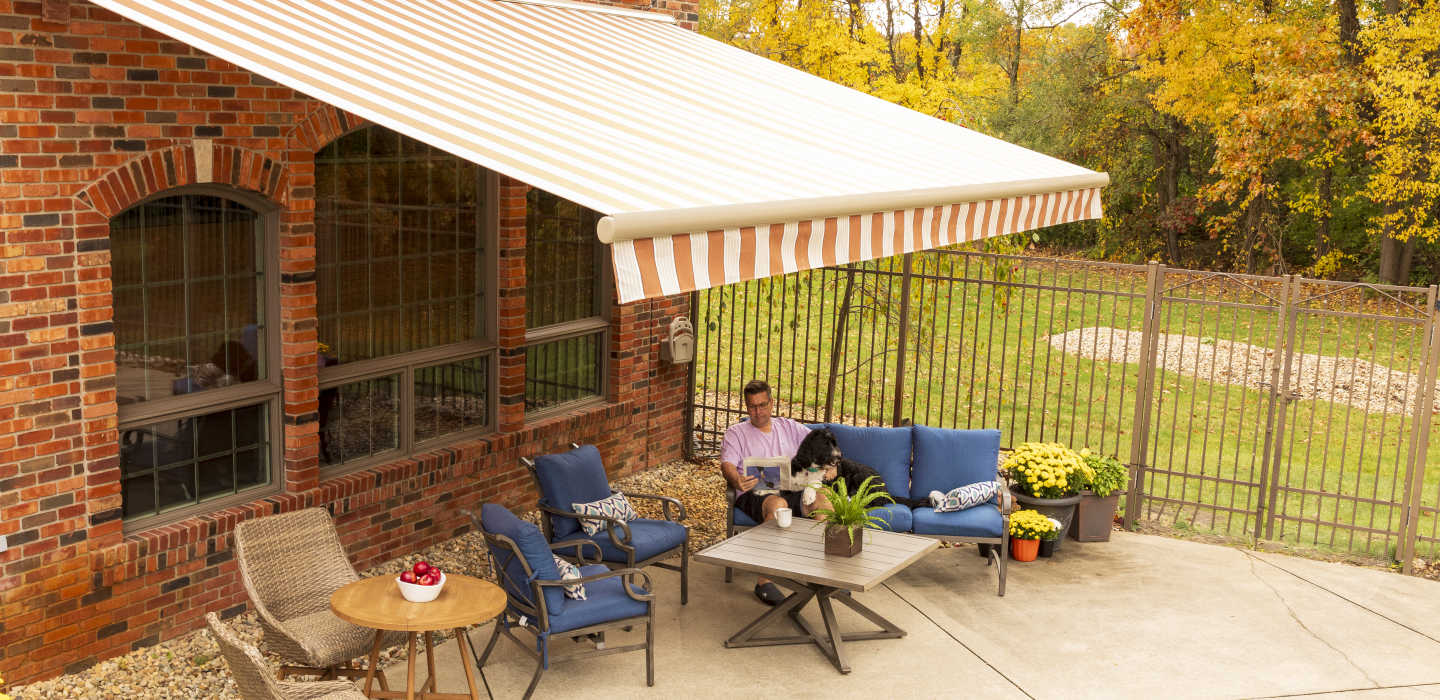 Patio Area with Solar Home Awning