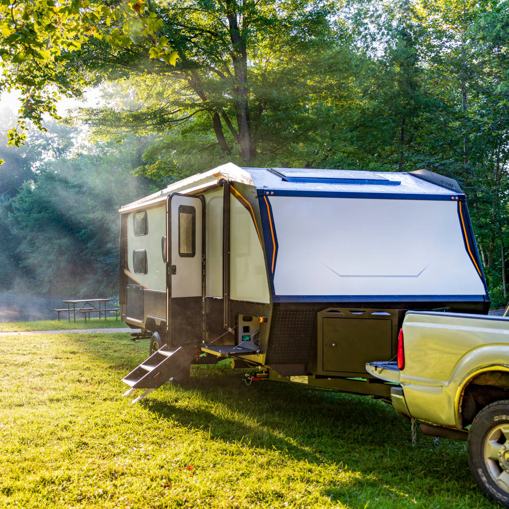 RV Travel Trailer Campsite
