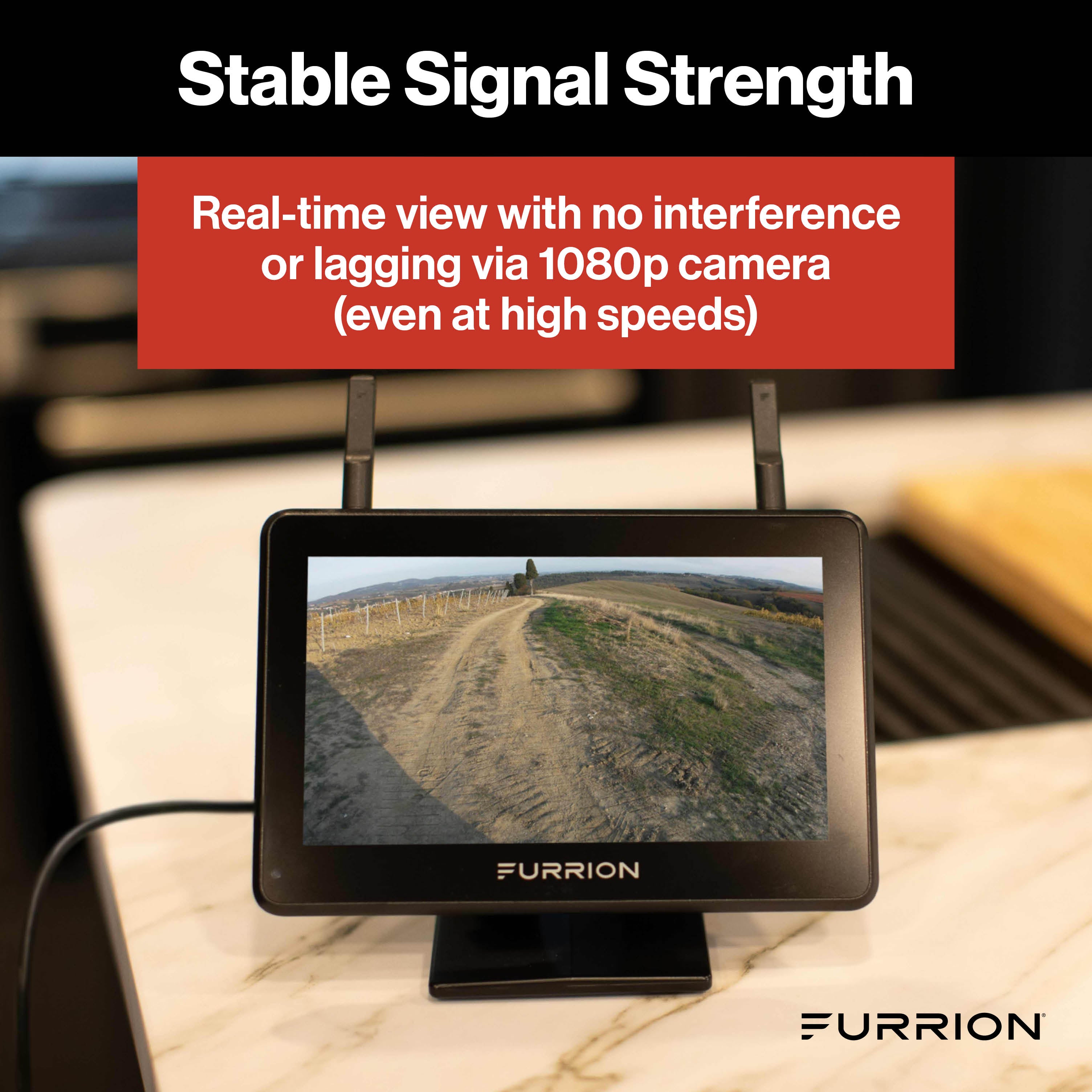 Furrion Vision S®+ RV Backup Camera System - 5" Monitor, Rear Sharkfin Camera #FOS5HTASF
