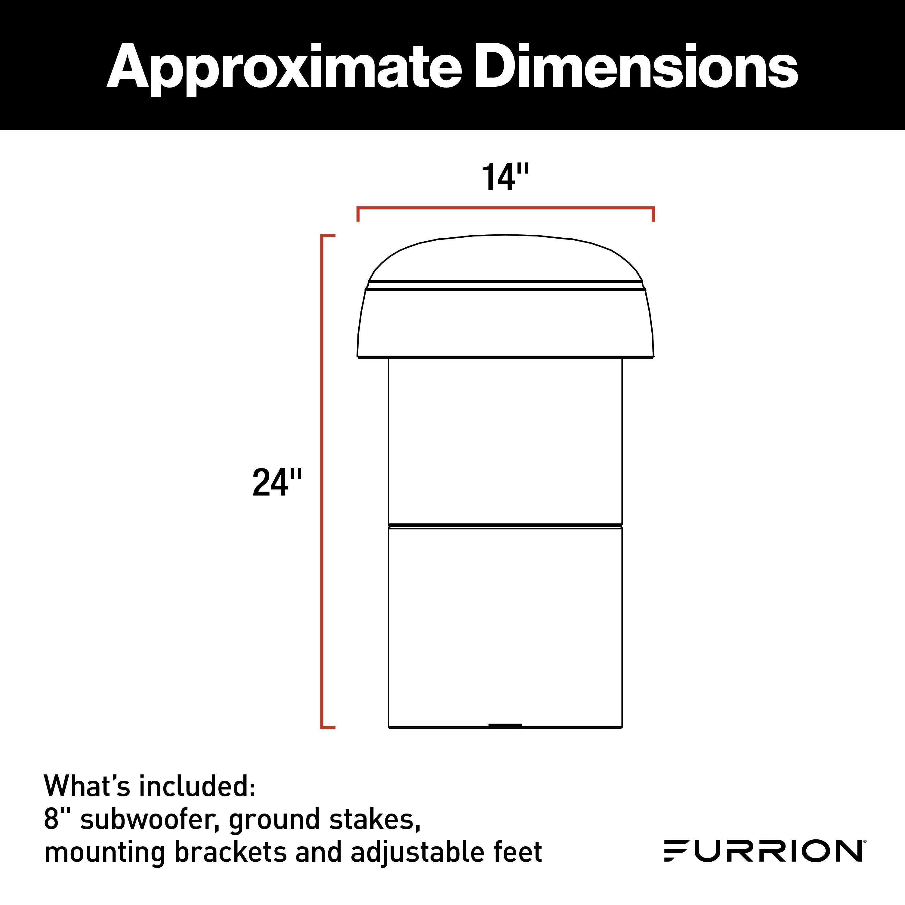 Furrion Aurora® 8" Multi-Mount DVC Subwoofer - Terrace Series