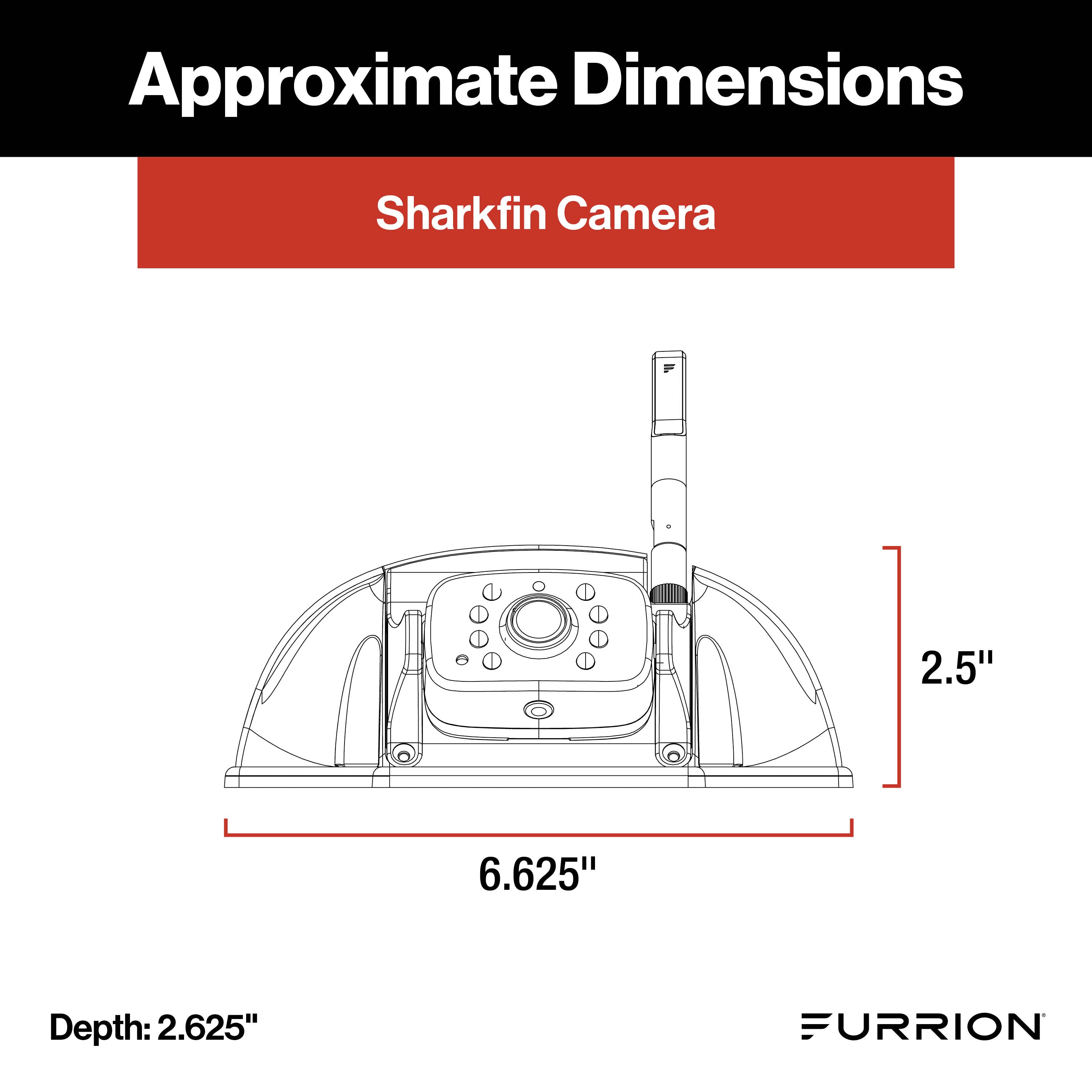 Furrion Vision S®+ RV Backup Camera System - 5" Monitor, Rear Sharkfin Camera #FOS5HTASF
