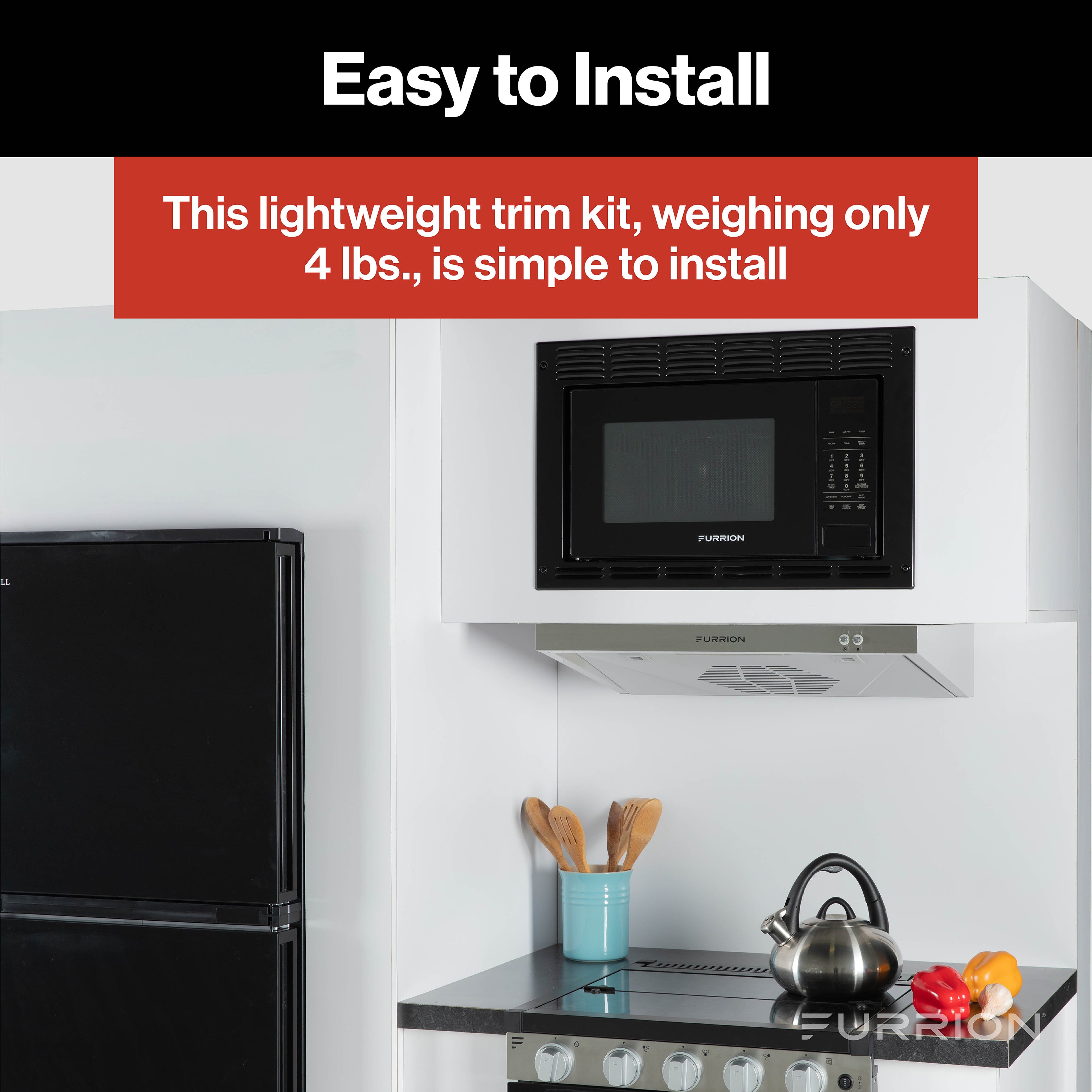 Furrion Trim Kit for 0.9 cu. ft. Built-In Convection Microwave Oven with Air Fryer #FMAML09-BL-TK