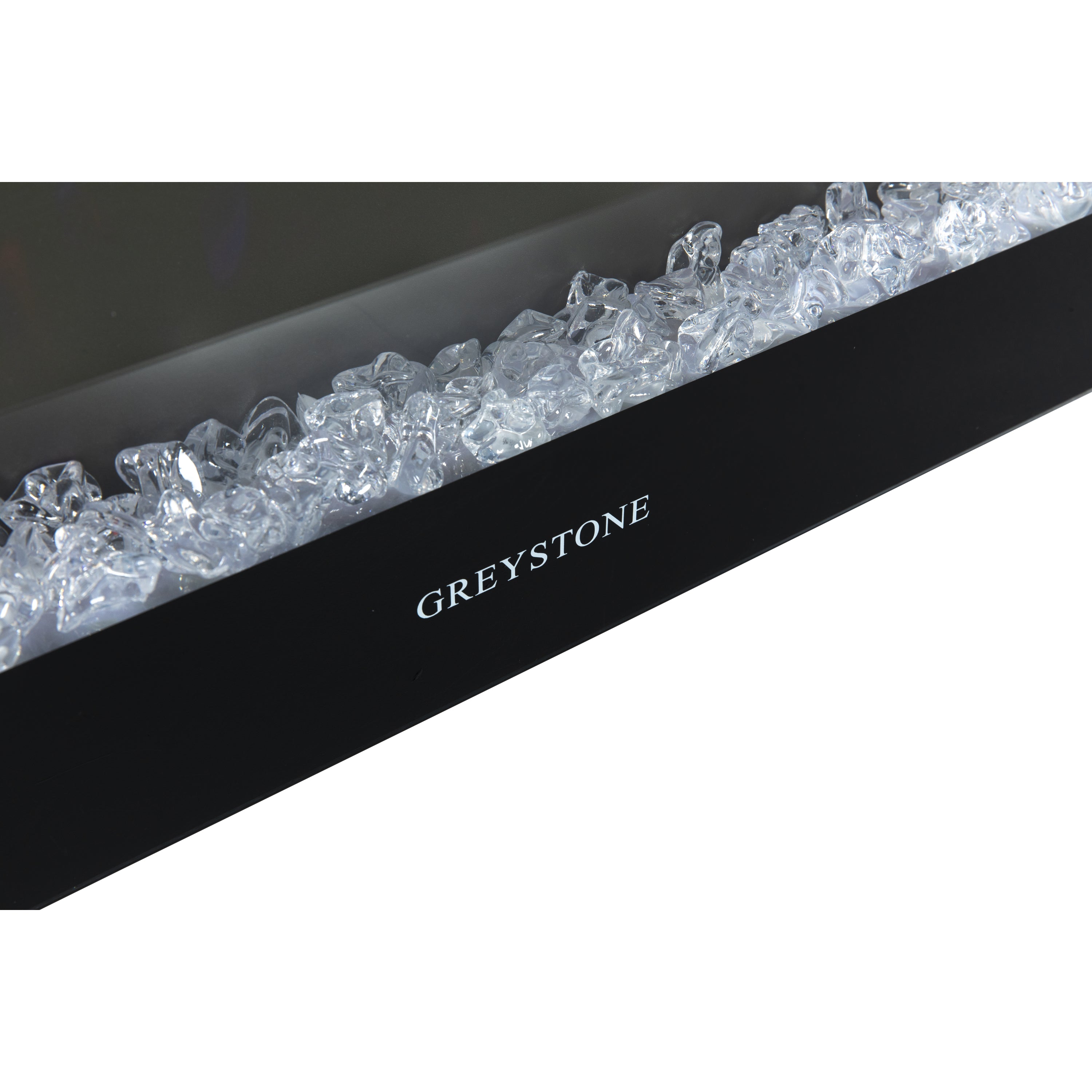 Greystone Black Fireplace with Crystal Log Set