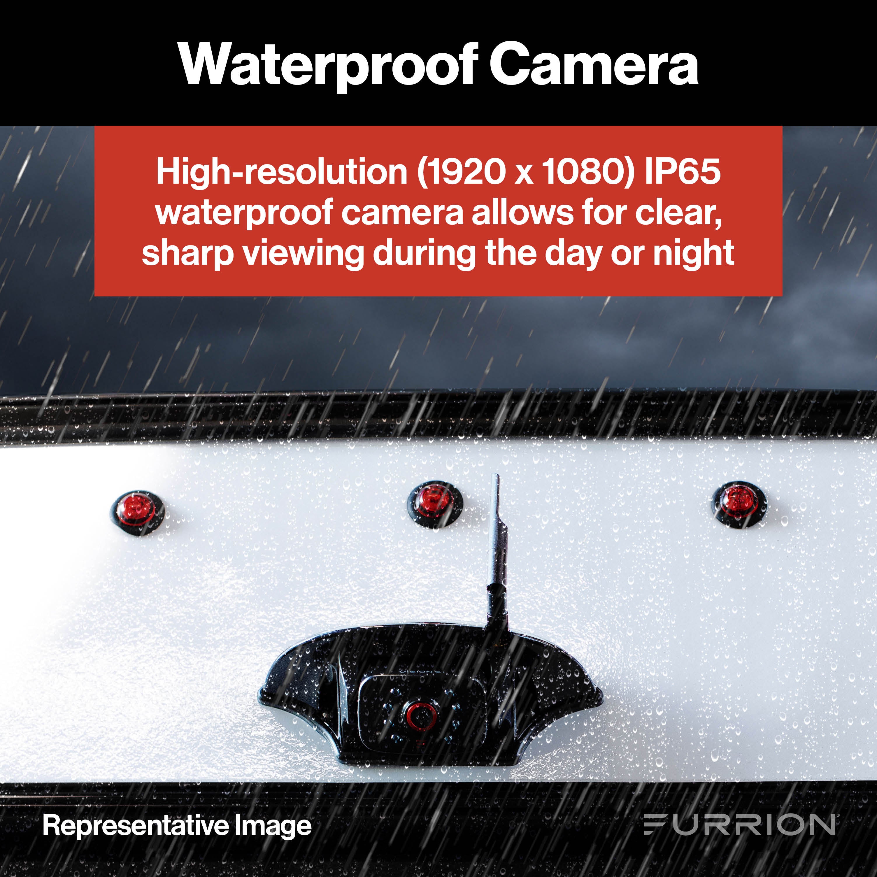 Furrion Vision S®+ RV Backup Camera System - 5" Monitor, Side Cameras, Rear Sharkfin Camera # FOS5HTAEN
