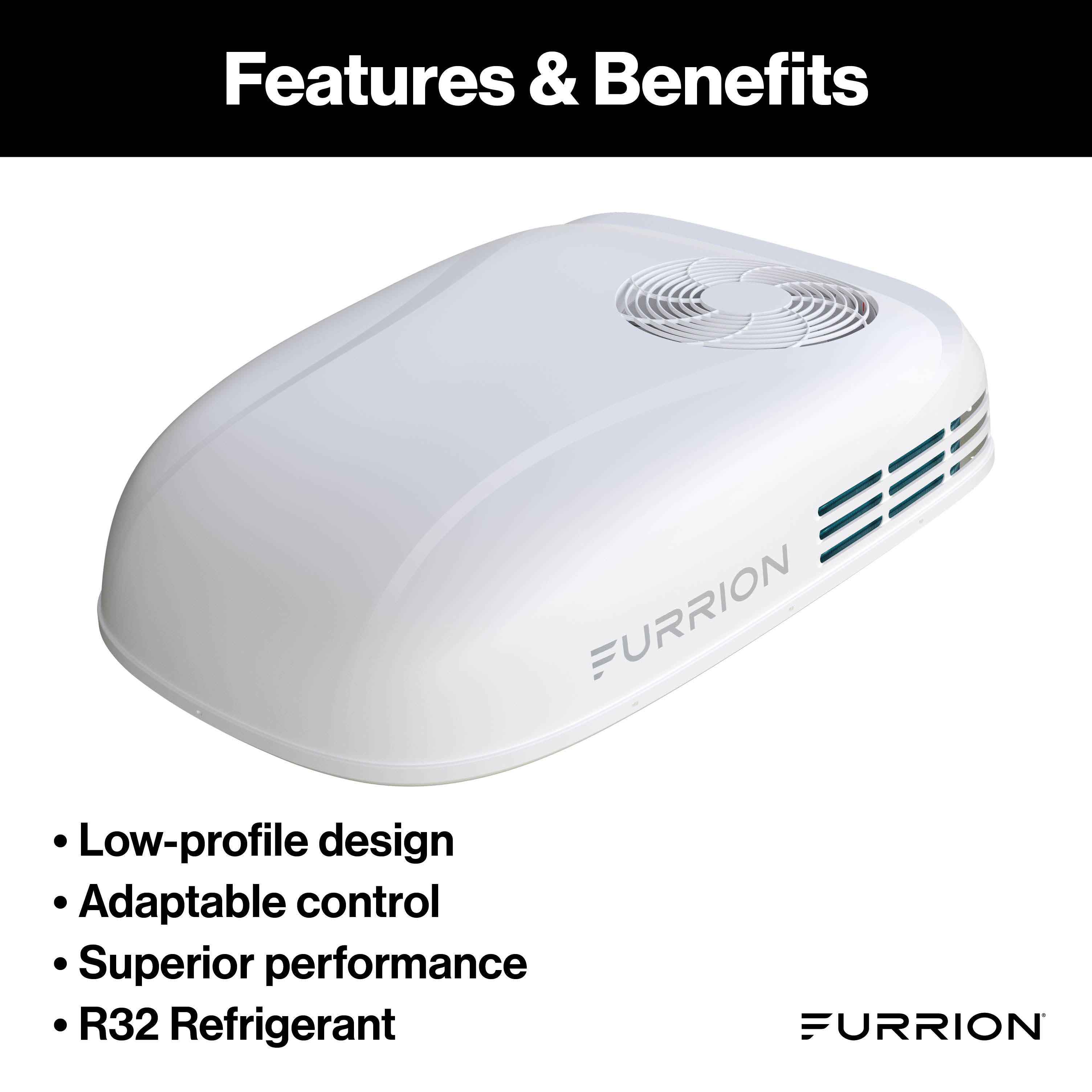 Furrion Chill® HE Low-Profile RV Rooftop Air Conditioner with Heat Pump (R32)