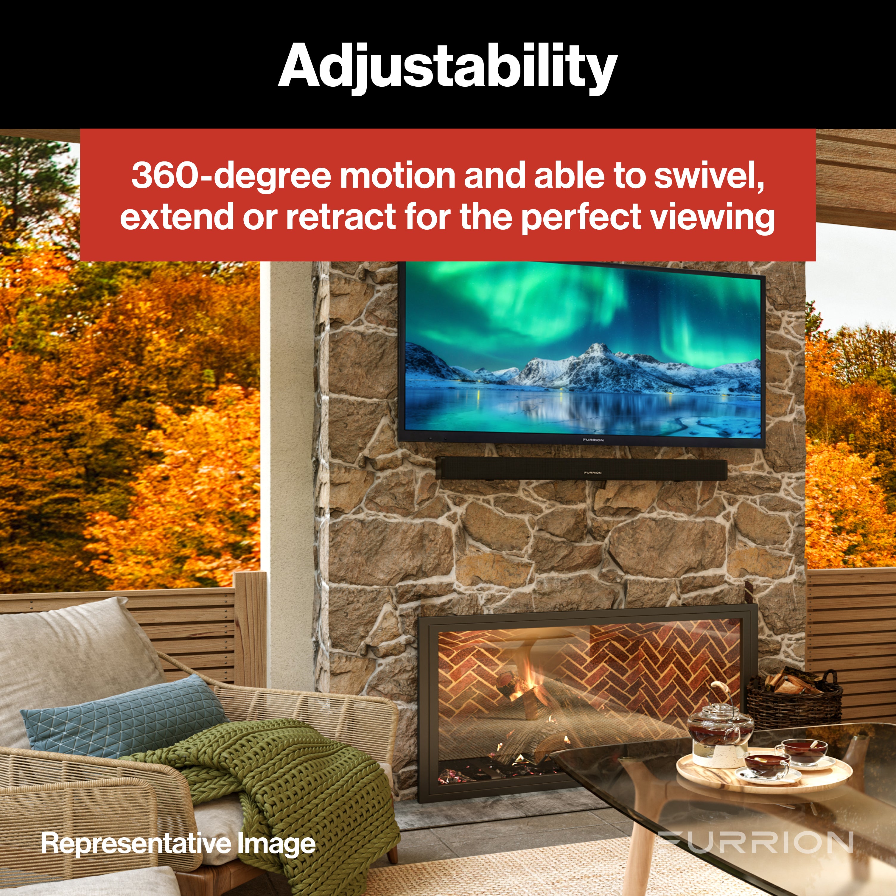 Furrion Aurora Universal Outdoor Ceiling Full Motion Mount #F2AA003ABBK