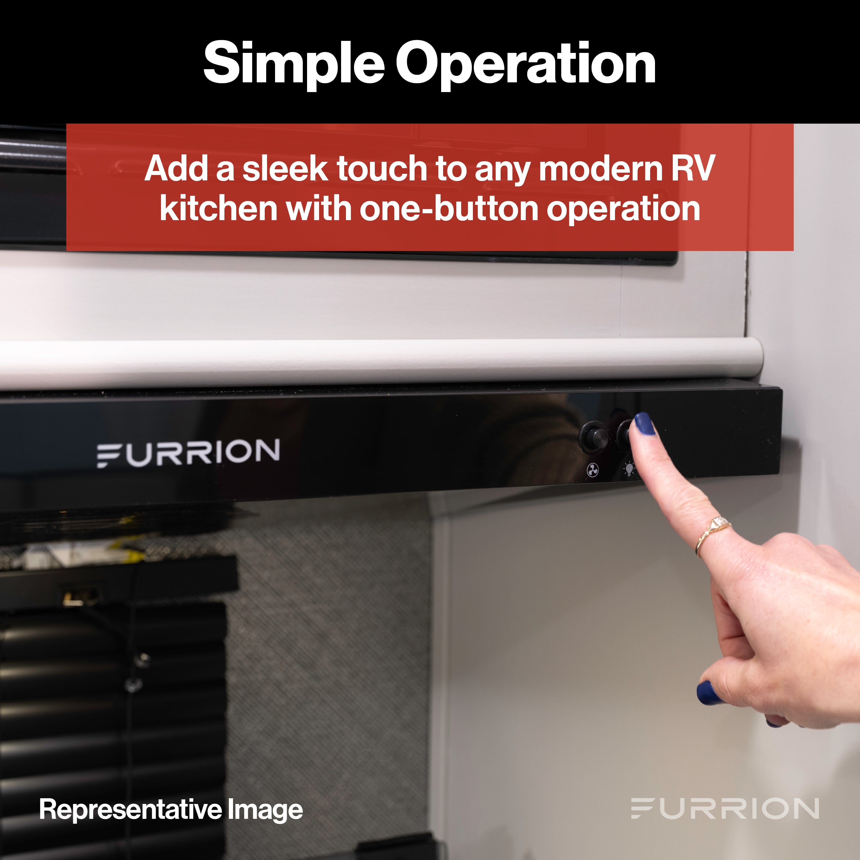Furrion 12V Ducted RV Range Hood with Charcoal Filter - 24"LED-COOKER-HOOD