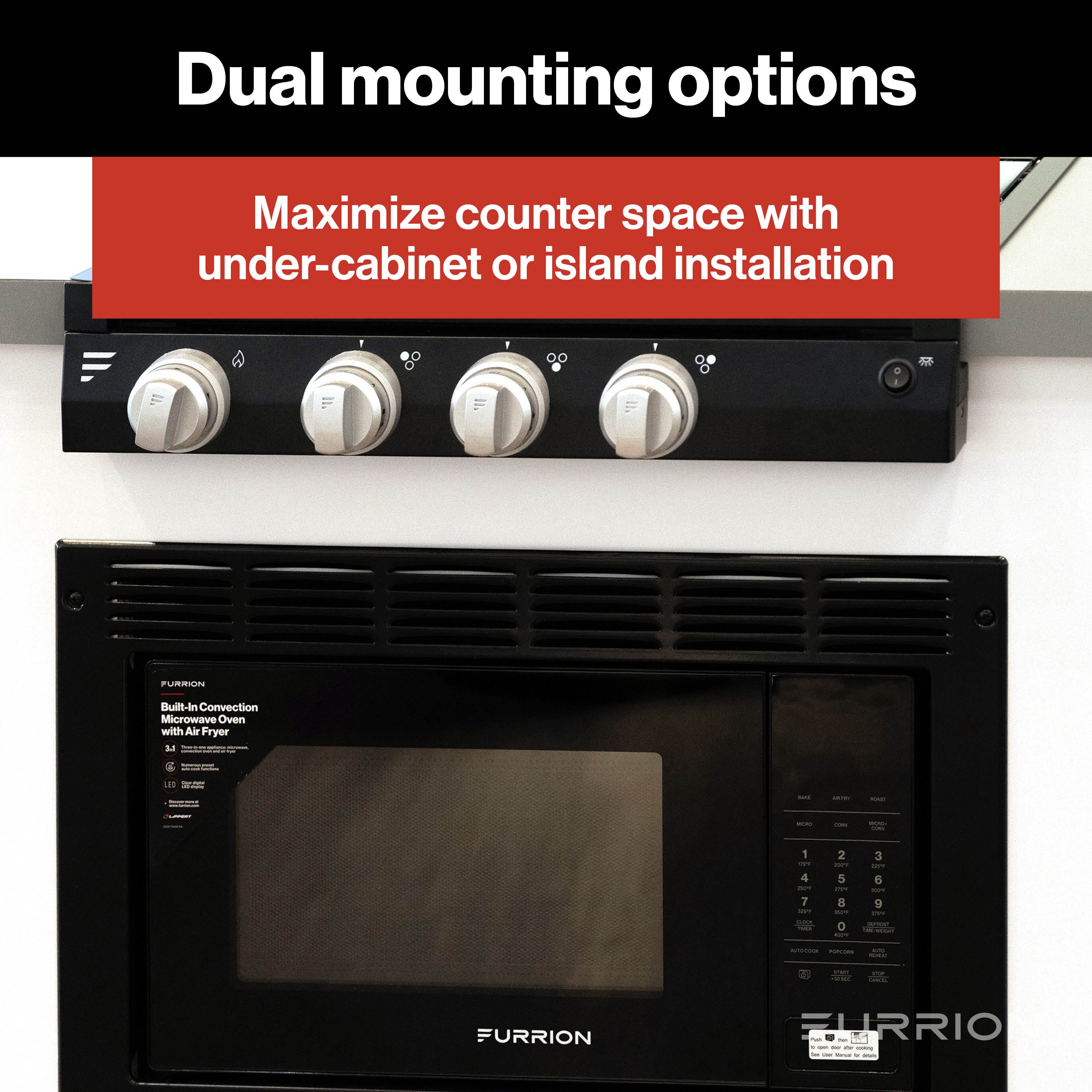 Furrion 1.1 cu. ft. Microwave Oven with Built-In Air Fryer 1-1-CF-MICROWAVE-AIR-FRYER