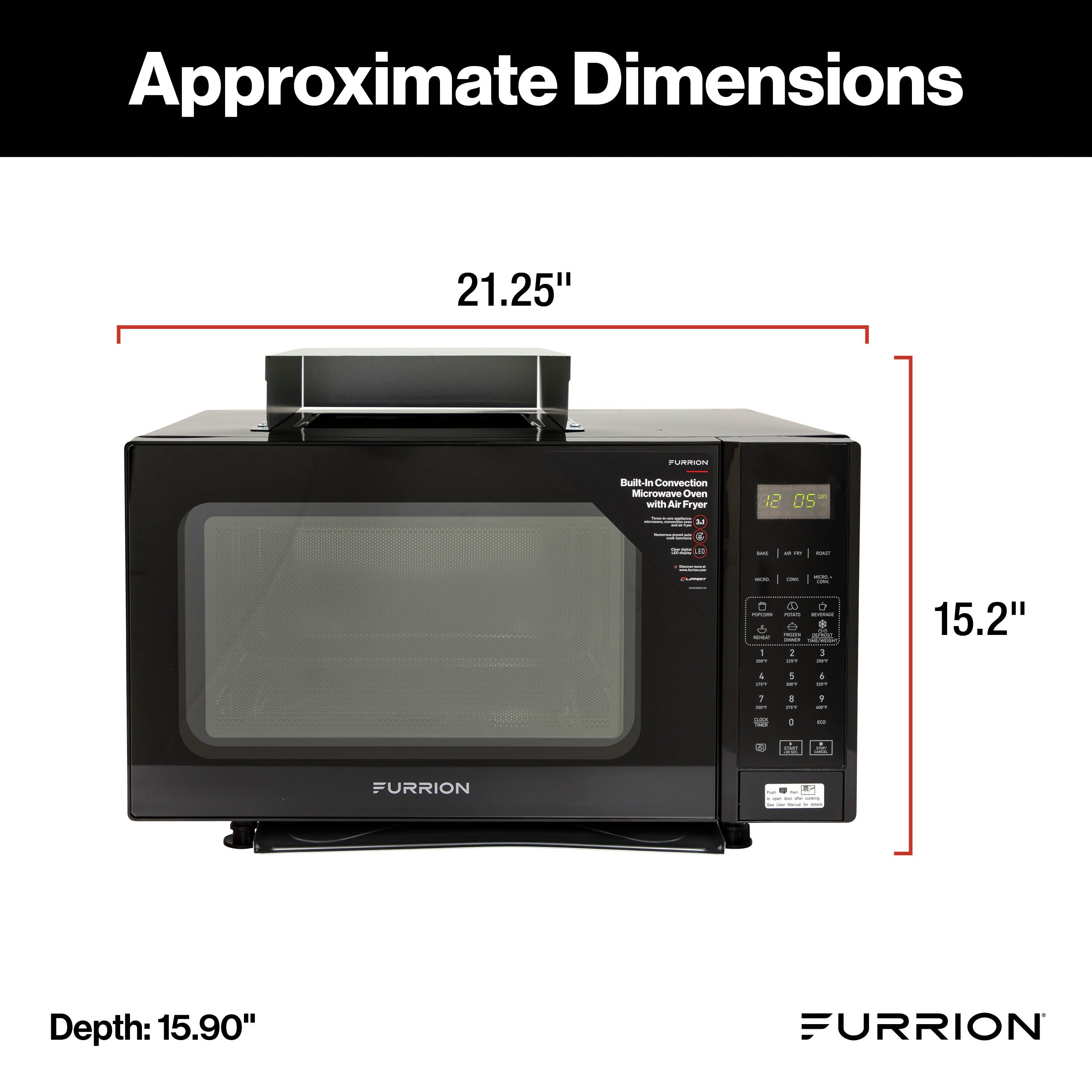Furrion 1.1 cu. ft. Microwave Oven with Built-In Air Fryer 1-1-CF-MICROWAVE-AIR-FRYER