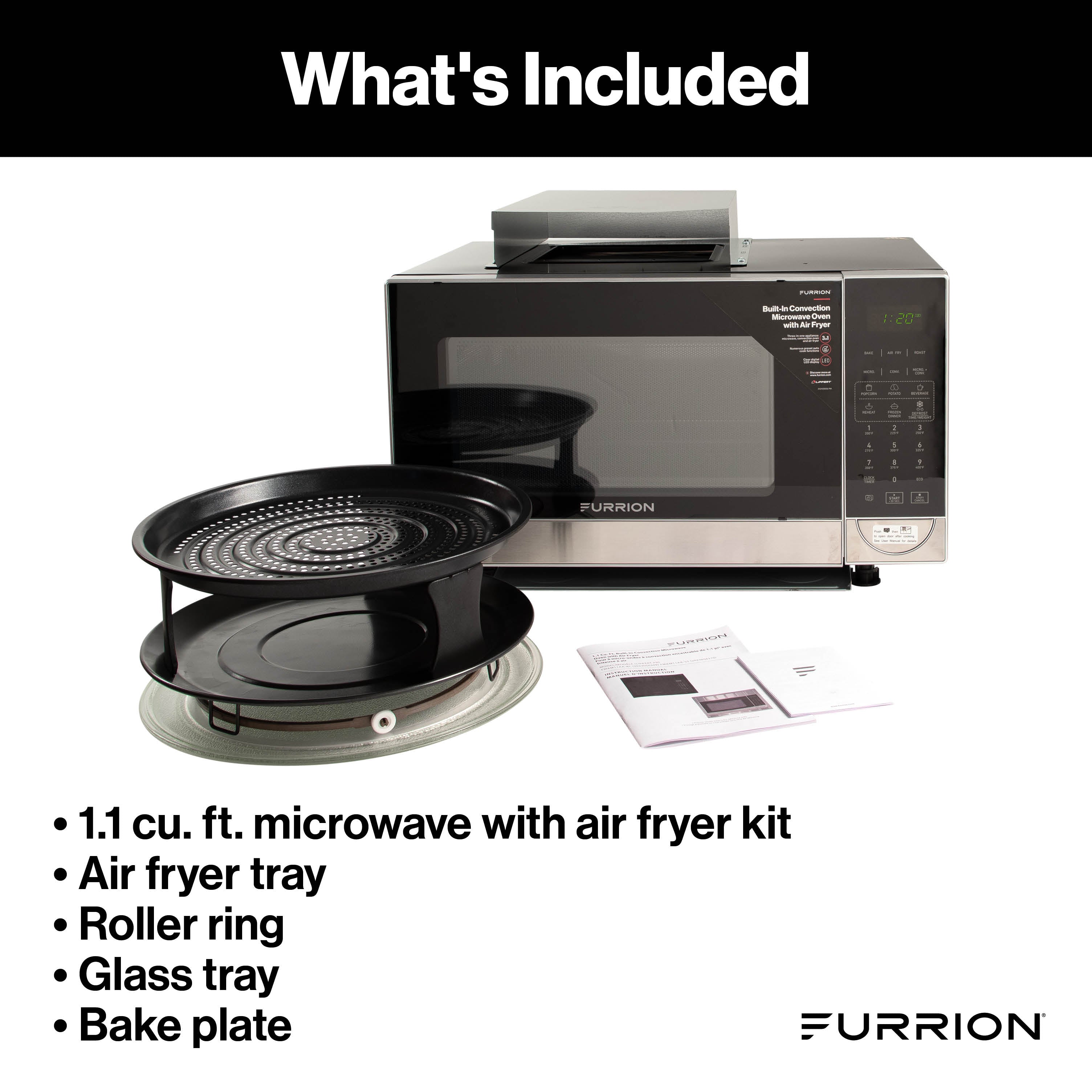 Furrion 1.1 cu. ft. Microwave Oven with Built-In Air Fryer 1-1-CF-MICROWAVE-AIR-FRYER