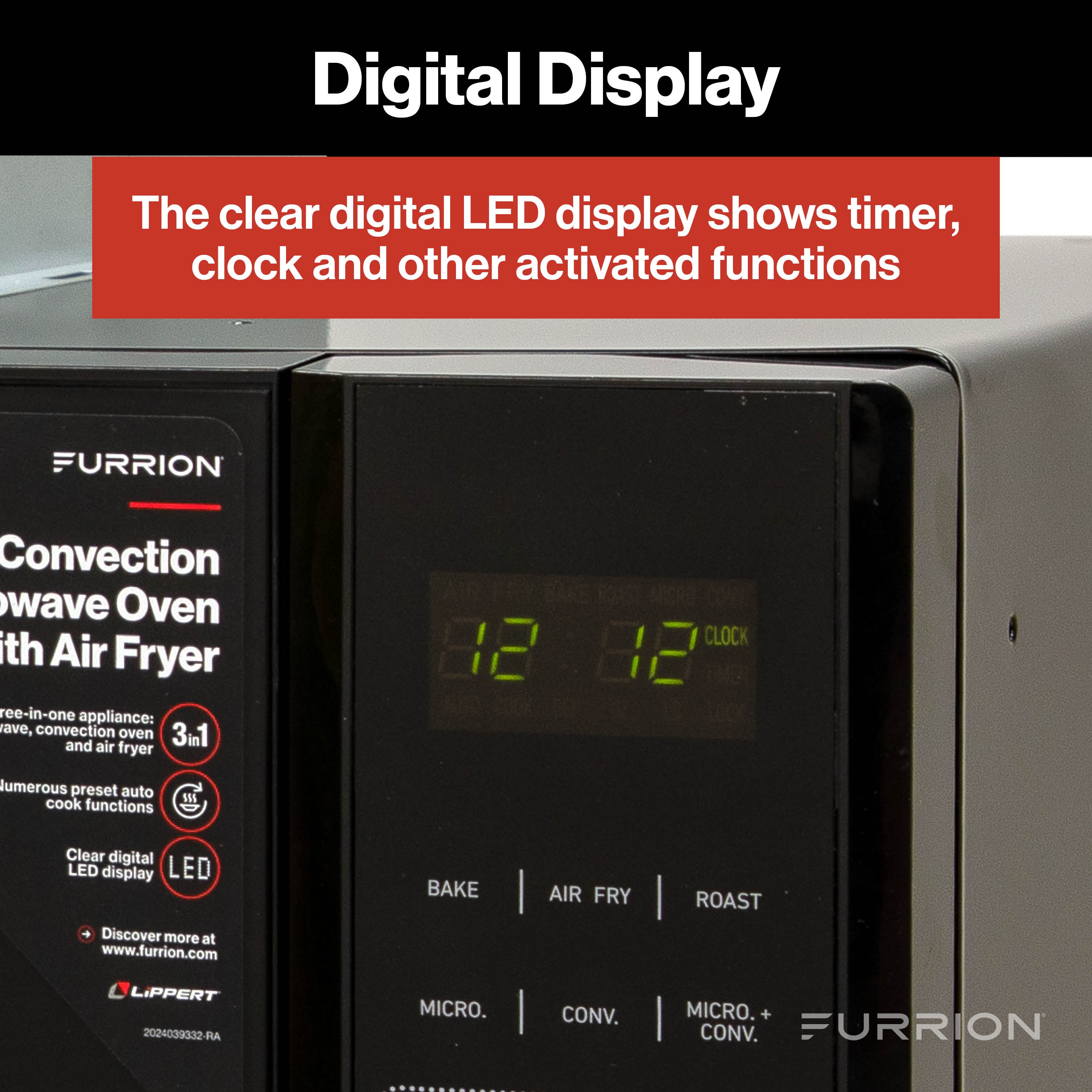 Furrion 1.1 cu. ft. Microwave Oven with Built-In Air Fryer 1-1-CF-MICROWAVE-AIR-FRYER