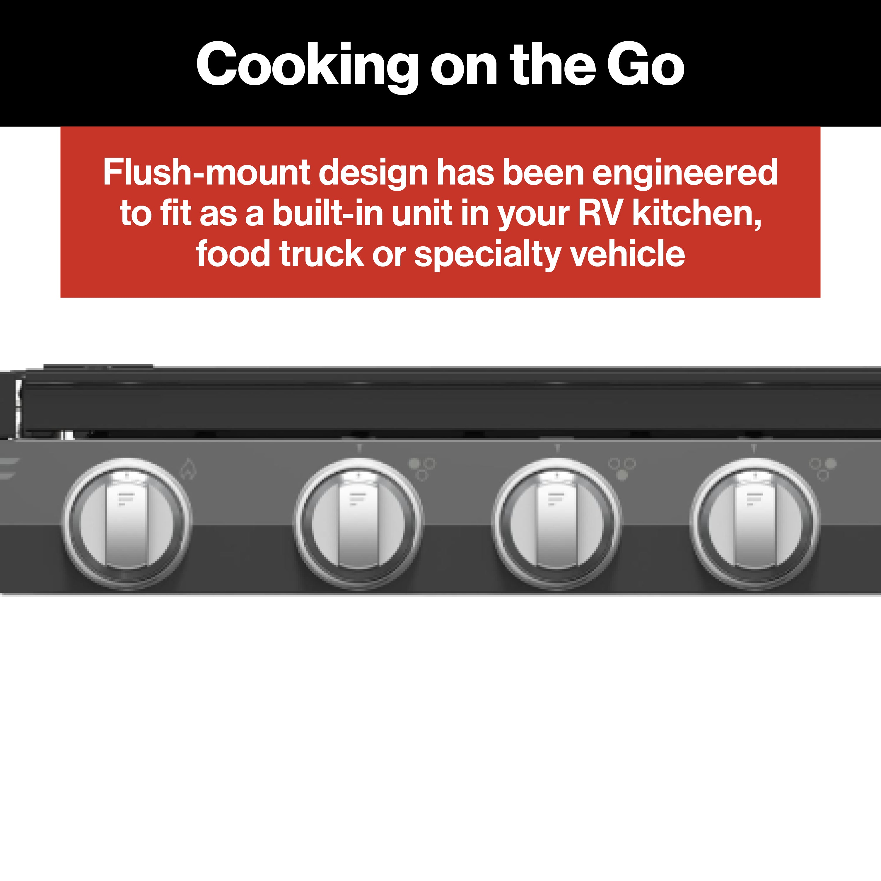Furrion 3-Burner Gas RV Cooktop with Glass Cover - 20"RV-3-BURNER-GAS-COOKTOP