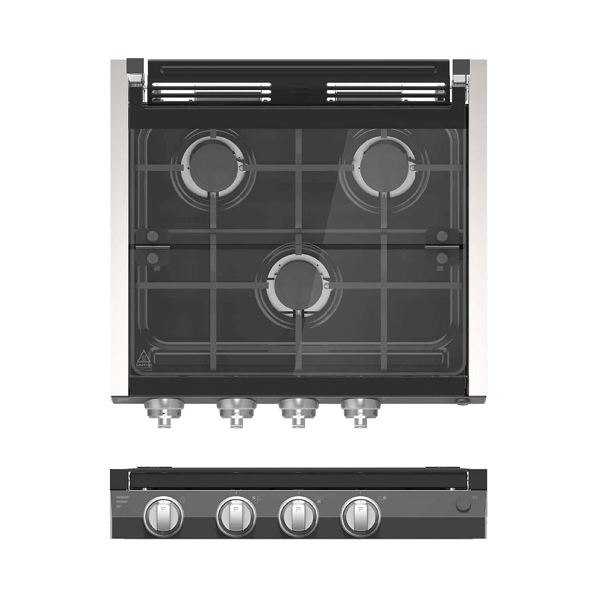 Furrion 3-Burner Gas RV Cooktop with Glass Cover - 20" Black, Push-Button #FGH3Z25-BL2021123561
