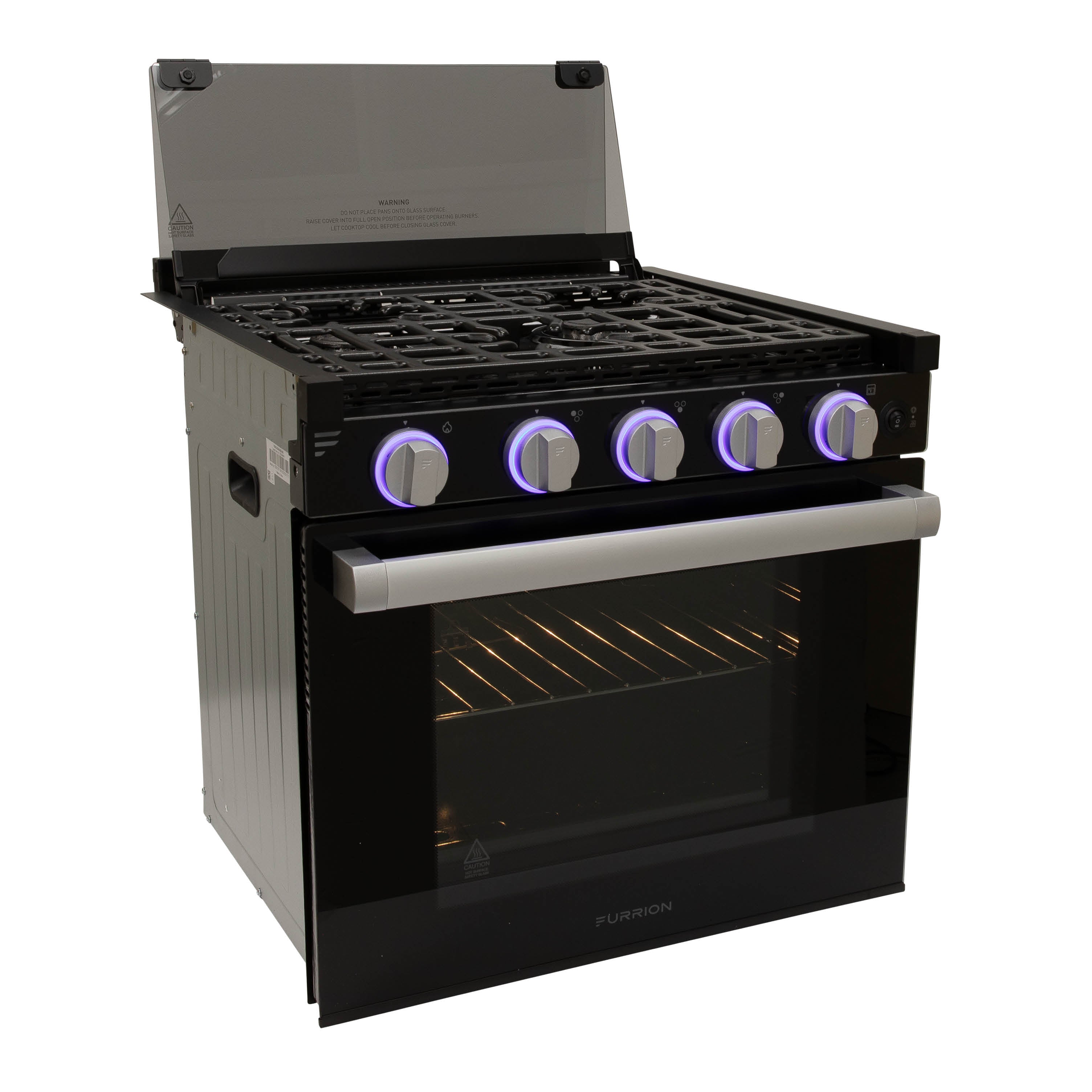 Furrion 3-Burner Gas RV Range with Flame Sense (FFD) - 21", Glass Cover 21-3-BURNER-ALL-GLASS-RANGE-FFD