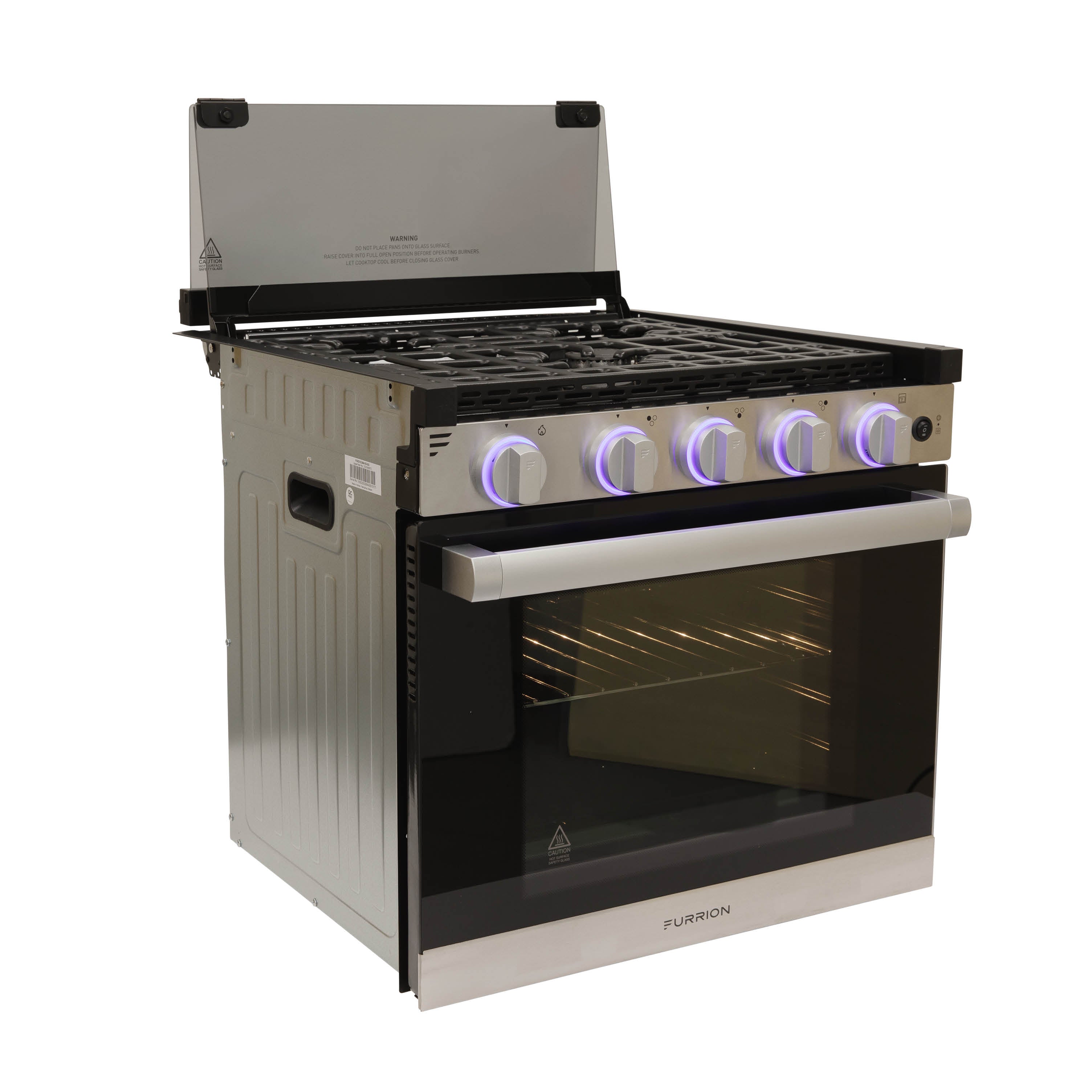 Furrion 3-Burner Gas RV Range with Flame Sense (FFD) - 21", Glass Cover 21-3-BURNER-ALL-GLASS-RANGE-FFD