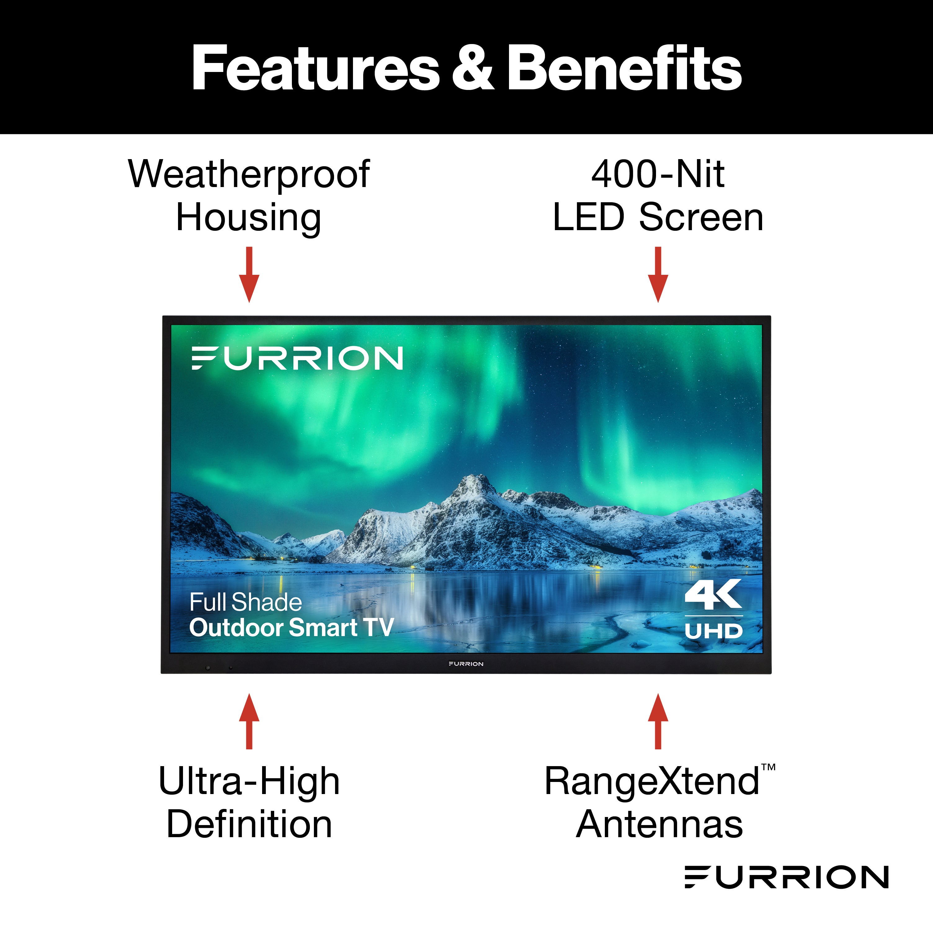 Furrion Aurora® Full-Shade 4K LED Outdoor Smart TVOUTDOOR-SMART-TV-FULL-SHADE