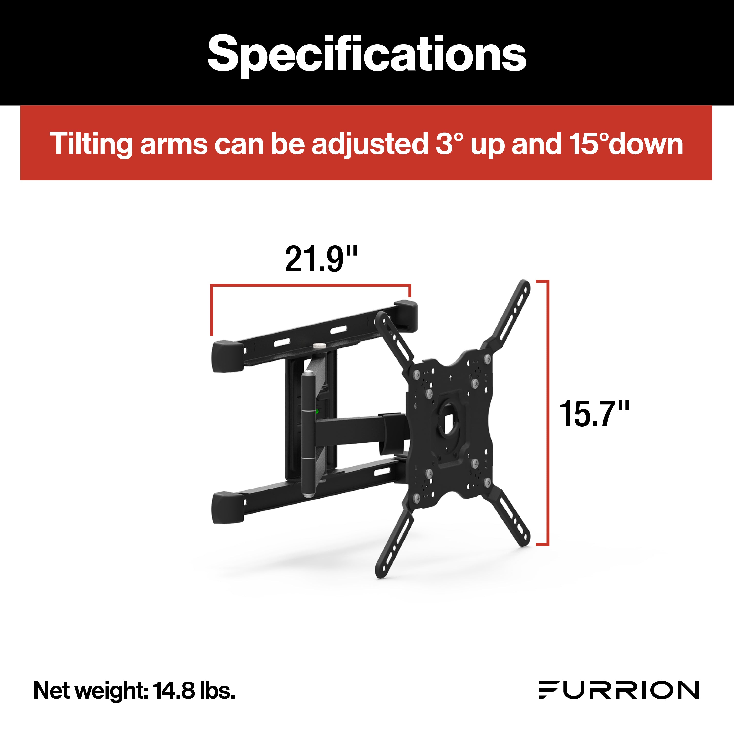 Furrion Aurora Universal Full-Motion Outdoor TV Wall Mount #F2AA001ABBK2021123719