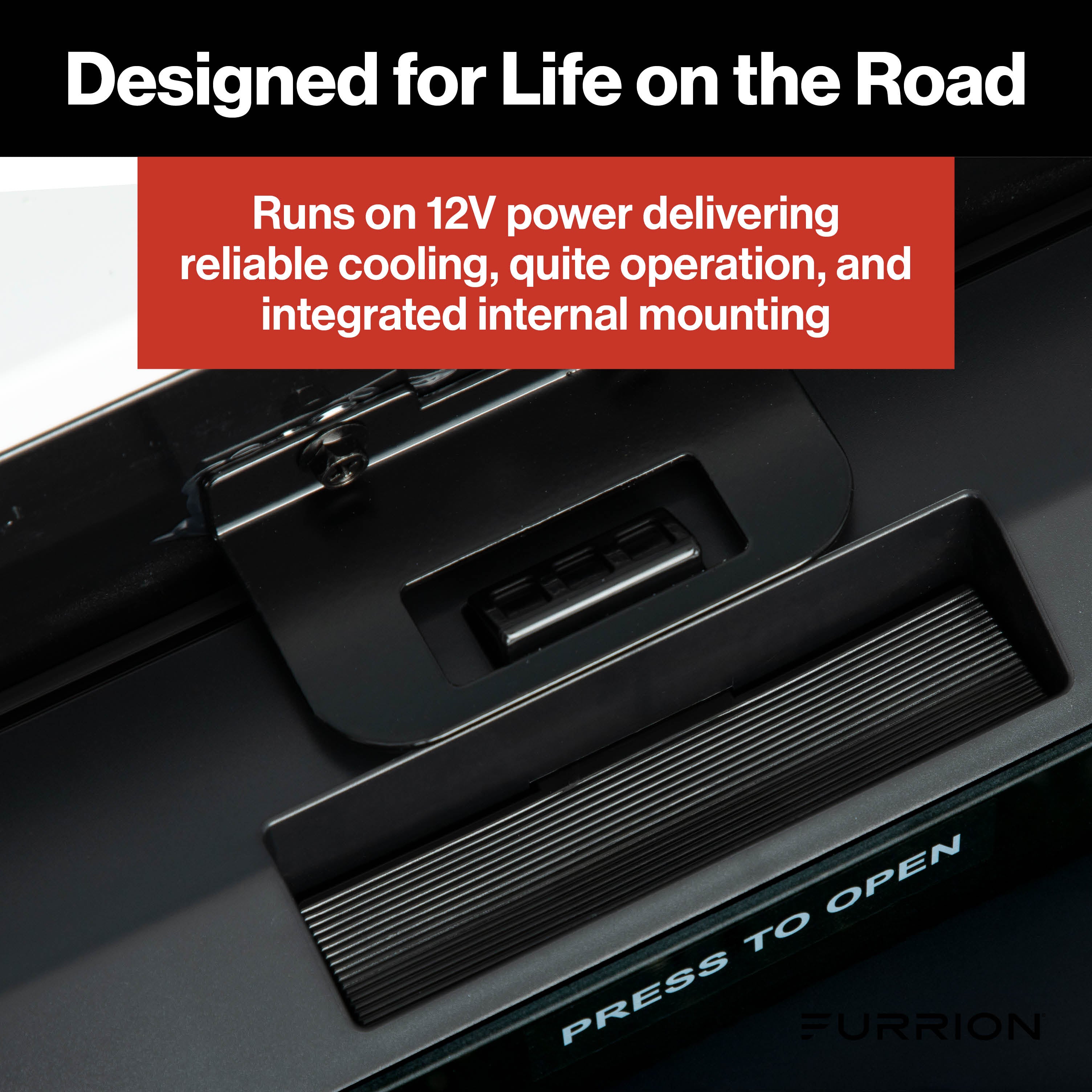 Furrion Built-In RV Refrigerator - 12V, 12 cu. ft., French Doors, Bottom Drawer Freezer, Black Glass Finish #FCR12DCGFA-BG 2024016838