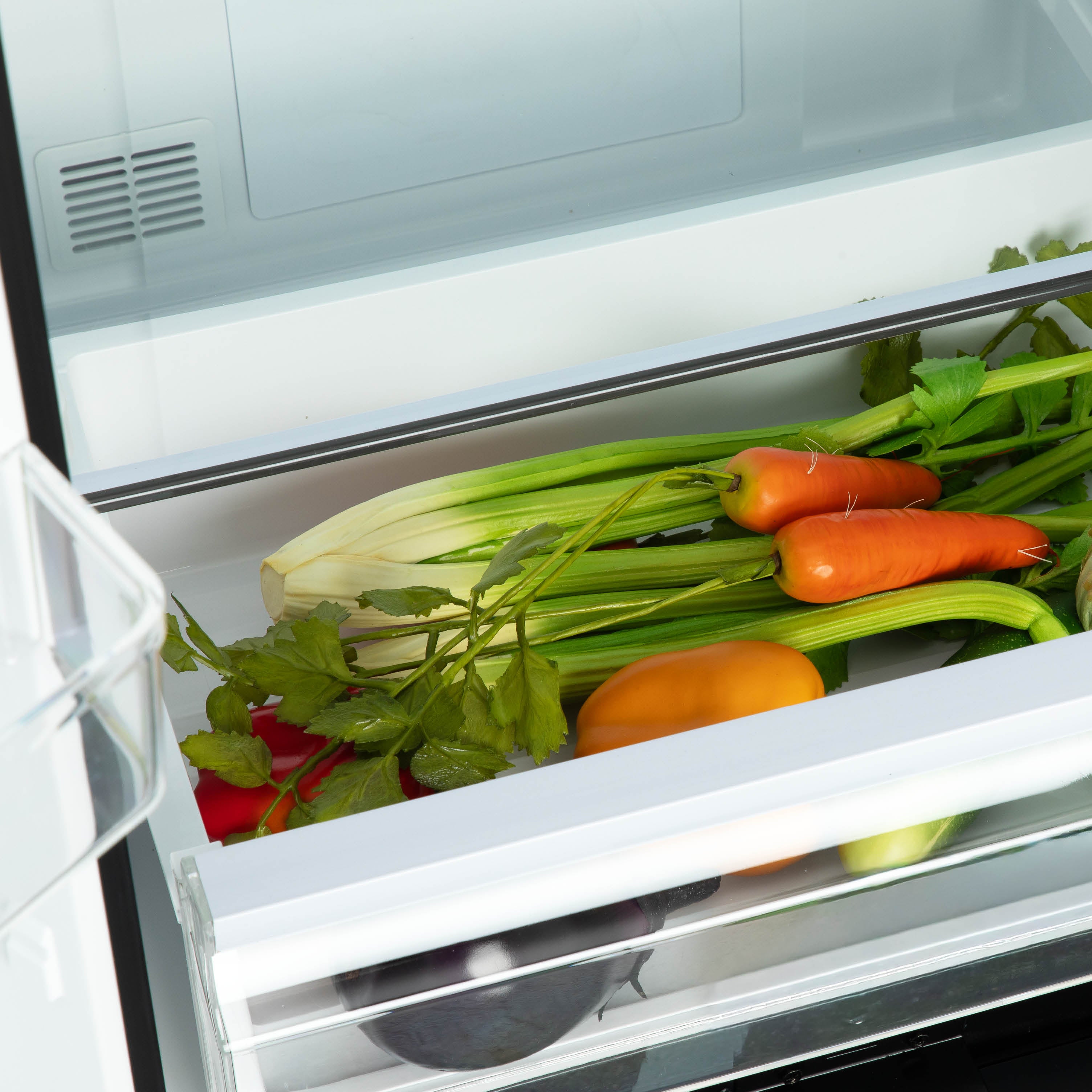 Furrion Built-In RV Refrigerator - 12V, 12 cu. ft., French Doors, Bottom Drawer Freezer, Black Glass Finish #FCR12DCGFA-BG 2024016838