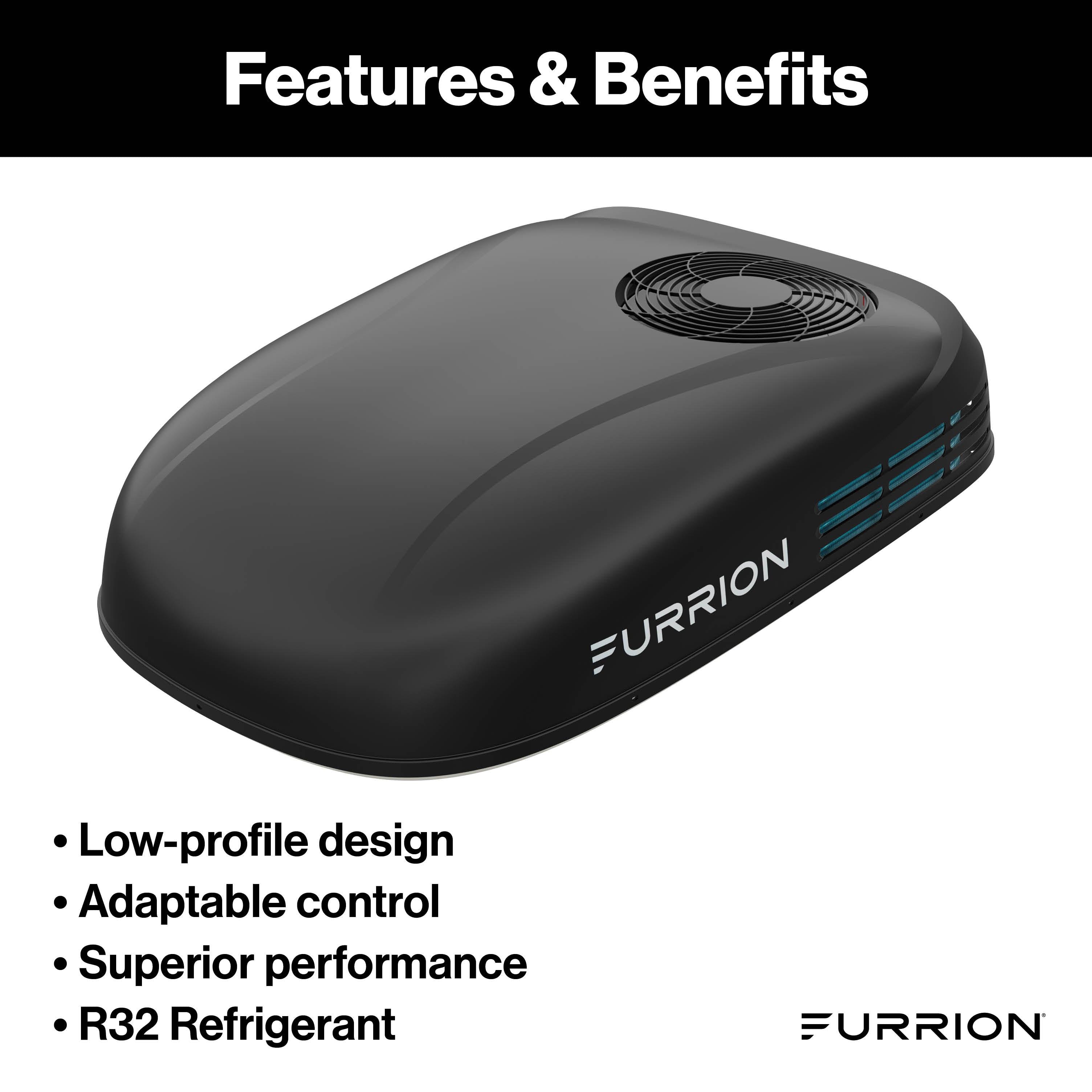 Furrion Chill® HE Low-Profile RV Rooftop Air Conditioner with Heat Pump (R32)CHILL-LOW-PRO-ROOF-AC-R32