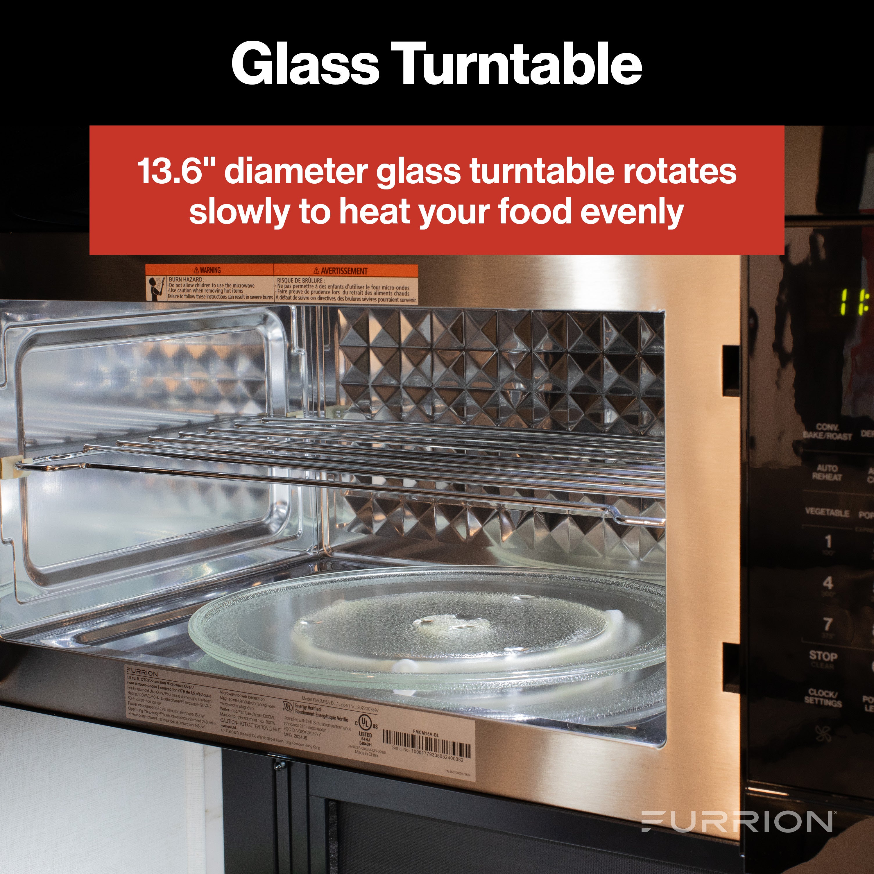 Furrion Over-The-Range Convection RV Microwave Oven - 1.5 cu. ft.1.5-CF-OTR-MICROWAVE-GEN-2