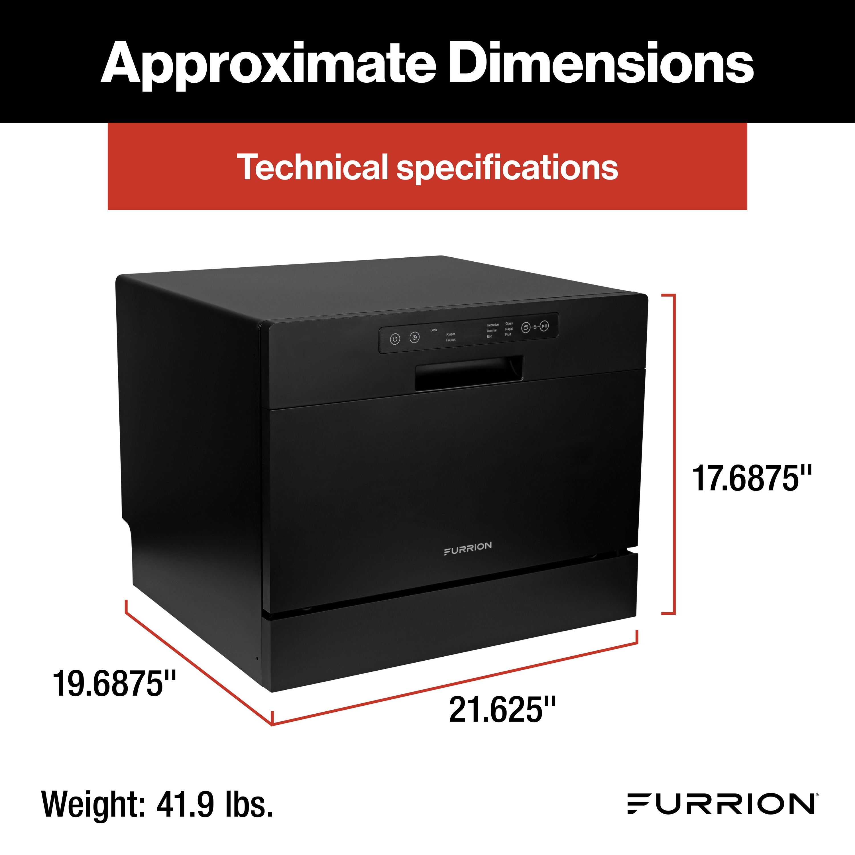 Furrion RV Countertop Dishwasher - 18" FURRION-18-COUNTERTOP-DISHWASHER