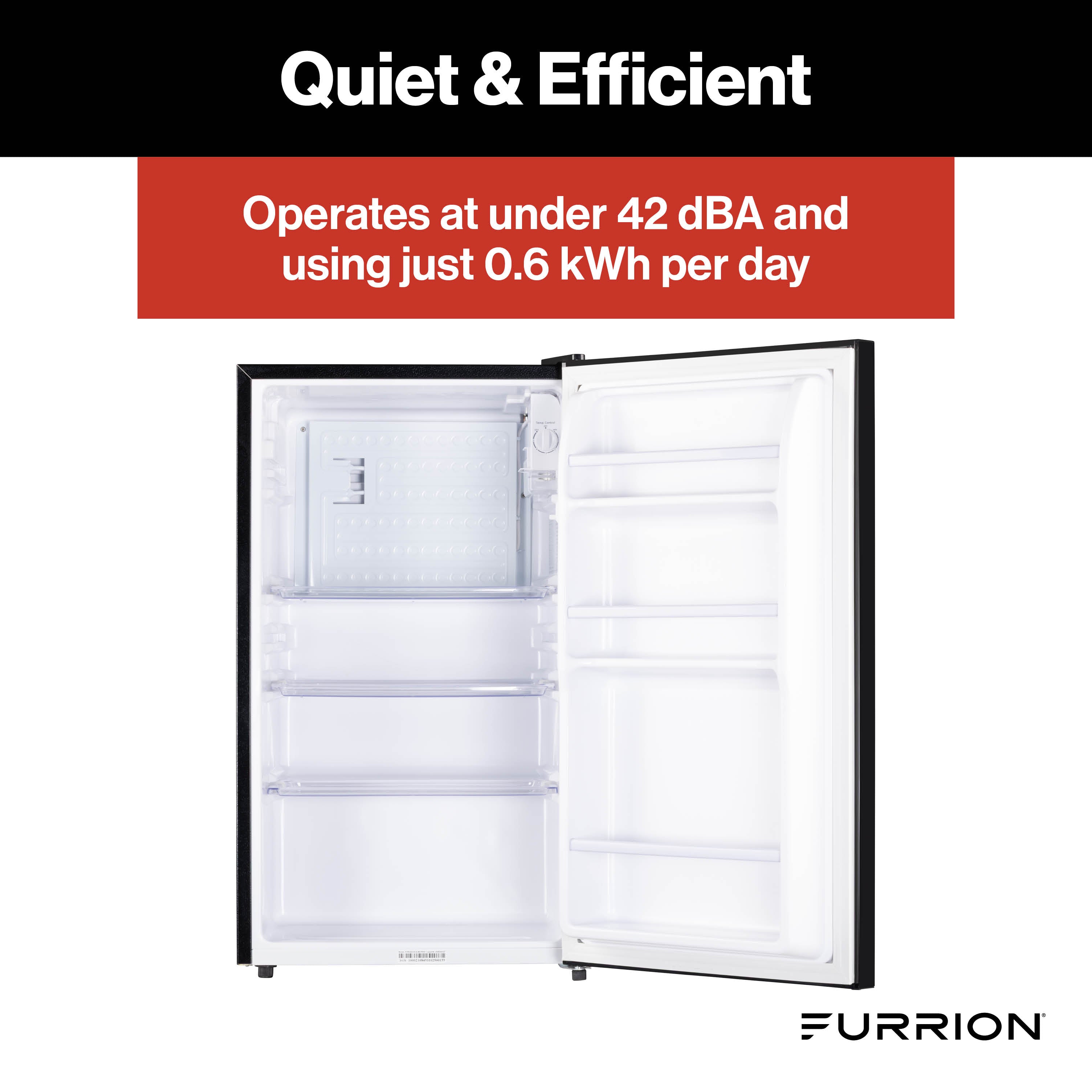 Furrion RV Refrigerator - 110V, 3.2 cu. ft., Black Glass Finish 3-2-CF-110V-REFRIGERATOR
