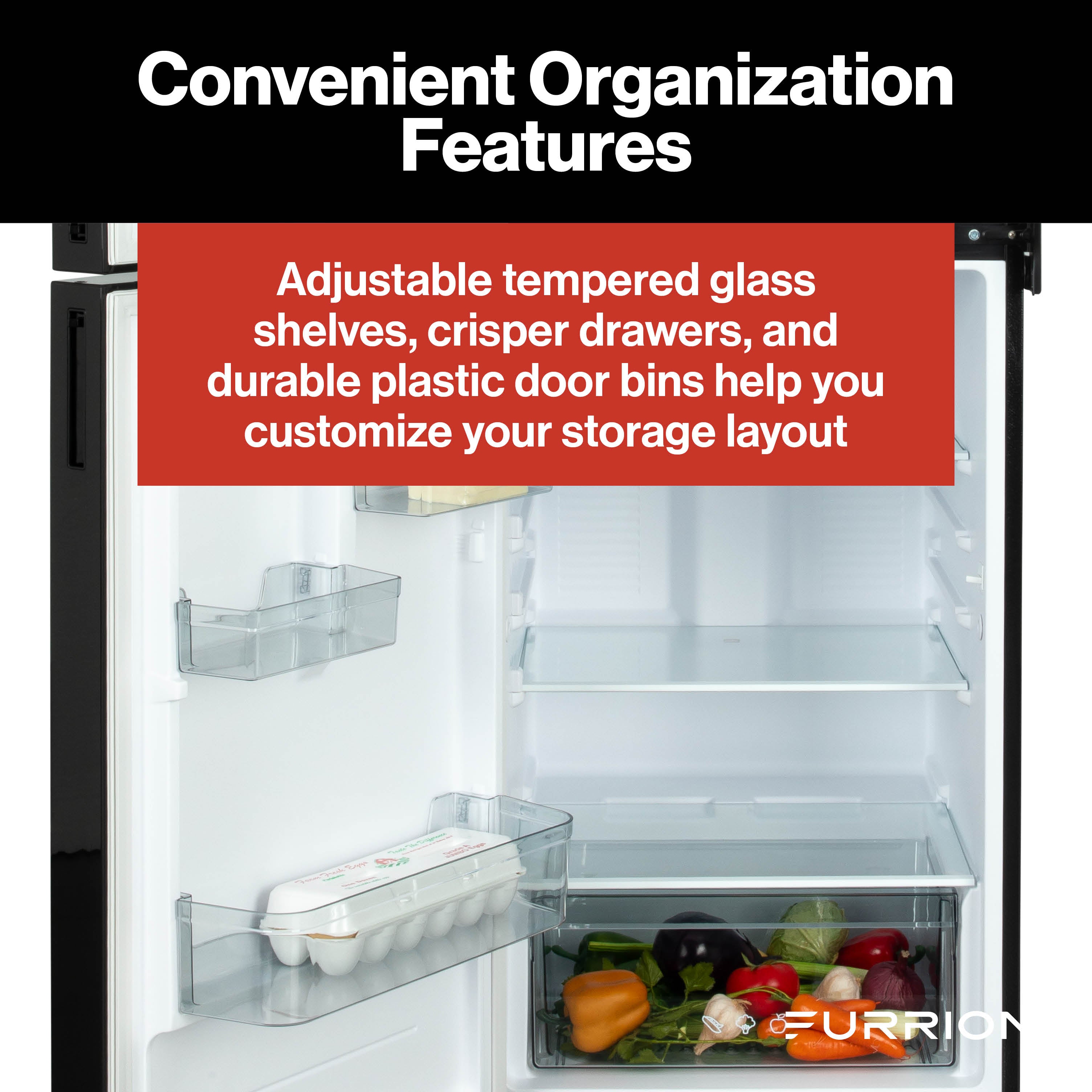 Furrion RV Refrigerator - 12V, 10.6 cu. ft. FURRION-10-6-CUFT-12V-2-DOOR-REFRIGERATOR