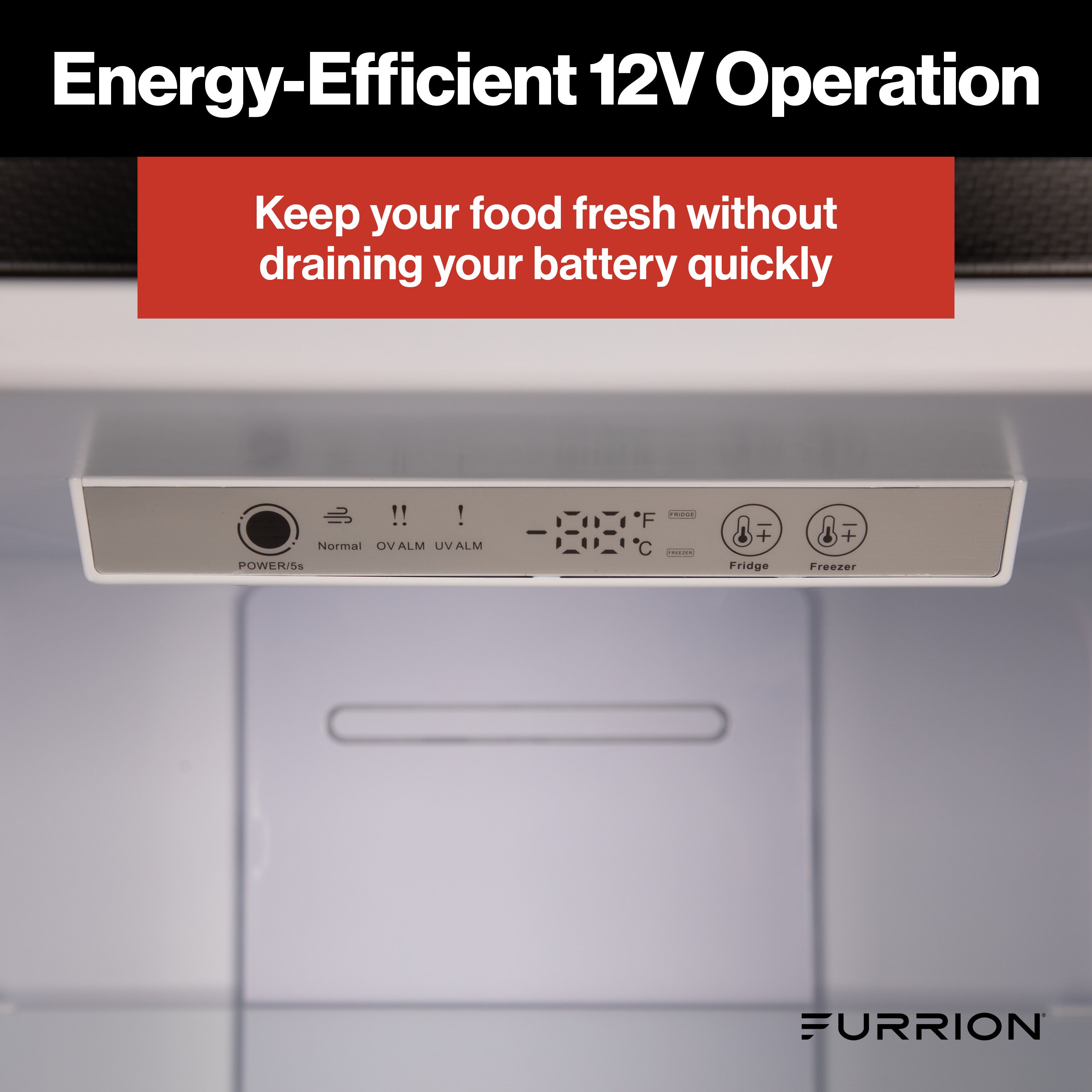 Furrion RV Refrigerator - 12V, 10.7 cu. ft., Dual Swing Doors, Bottom Door Freezer12V-REFRIGERATOR-DUAL-SWING