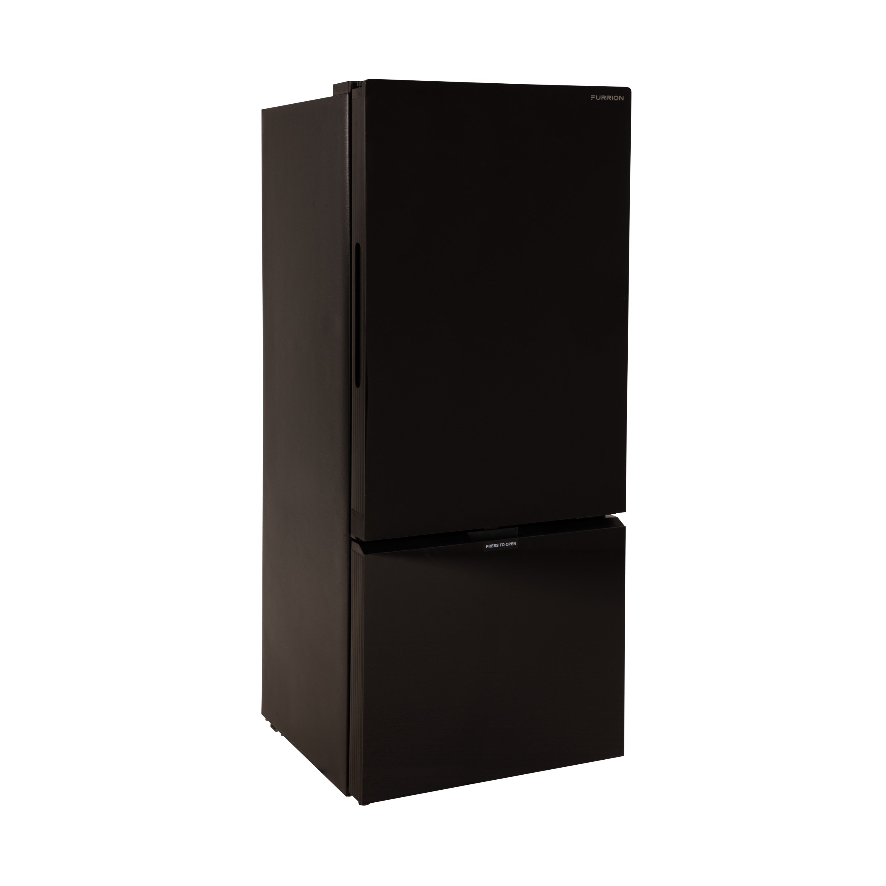 Furrion RV Refrigerator - 12V, 10.7 cu. ft., Dual Swing Doors, Bottom Drawer Freezer, Black Glass Finish #FCR10DCGBA-BG-DS2023047118