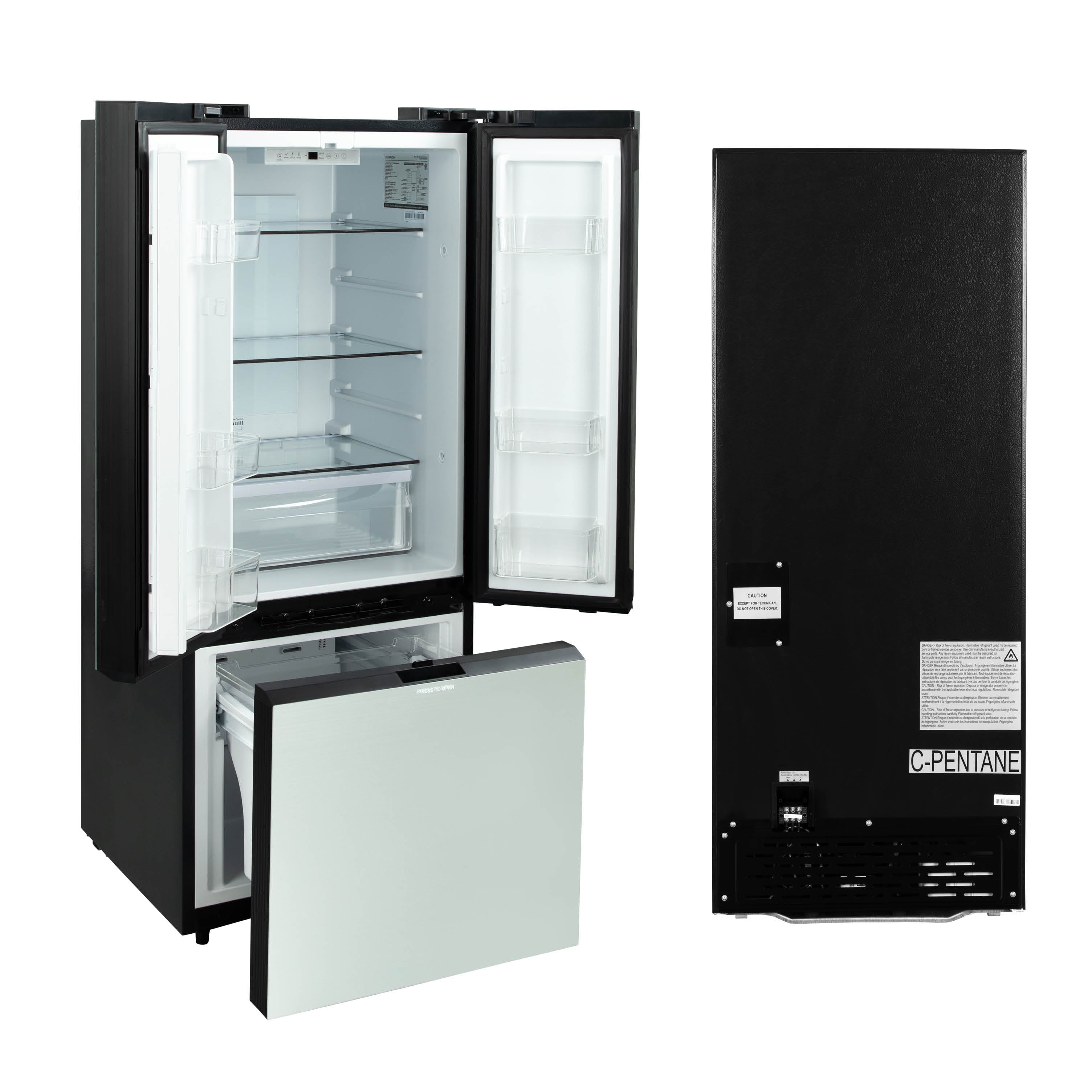 Furrion RV Refrigerator - 12V, 10.7 cu. ft., French Doors, Bottom Drawer Freezer FRENCH-DOOR-10-7-CF-12V-REFRIGERATOR