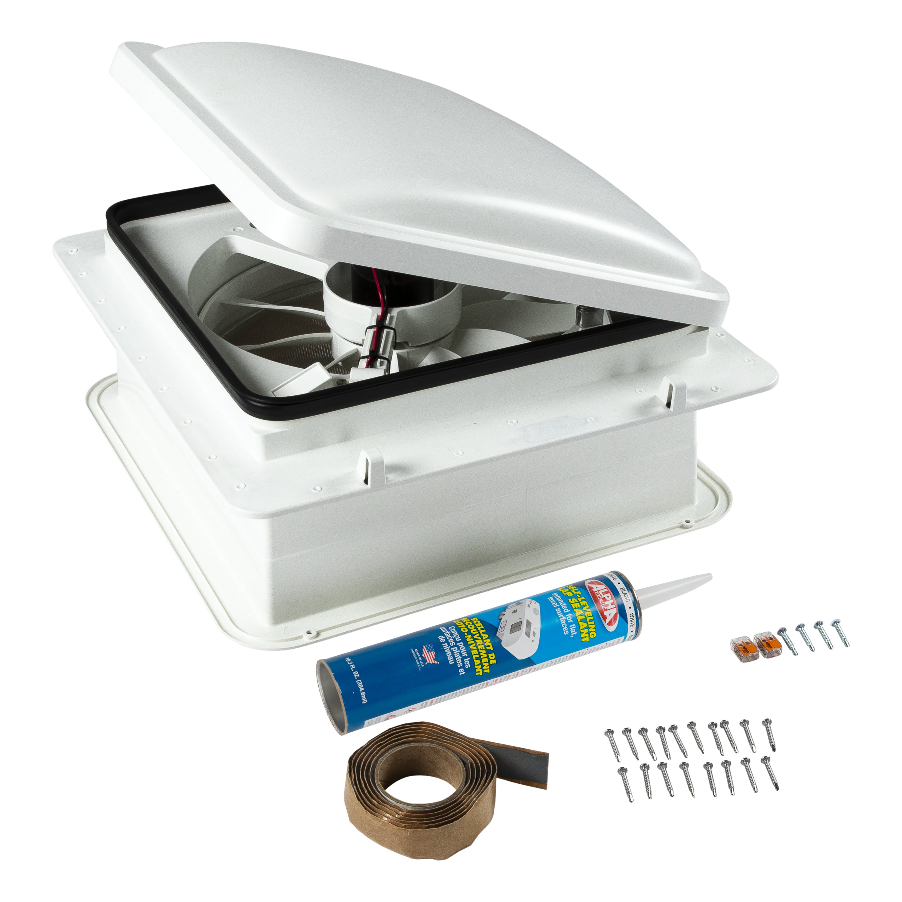 camper fan Furrion RV Roof Vent Fan with Lid Install Kit