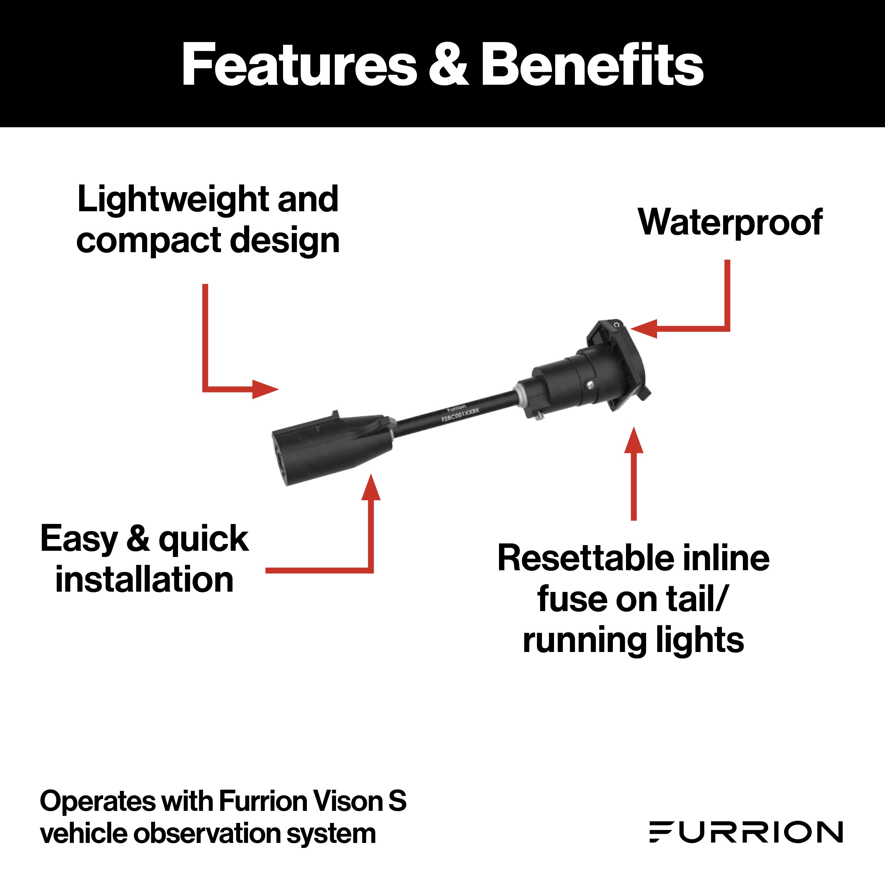 Furrion Vision S® 7-Way Adapter with Power Switch for RV Camera System #F2BC004XXBK2021132201
