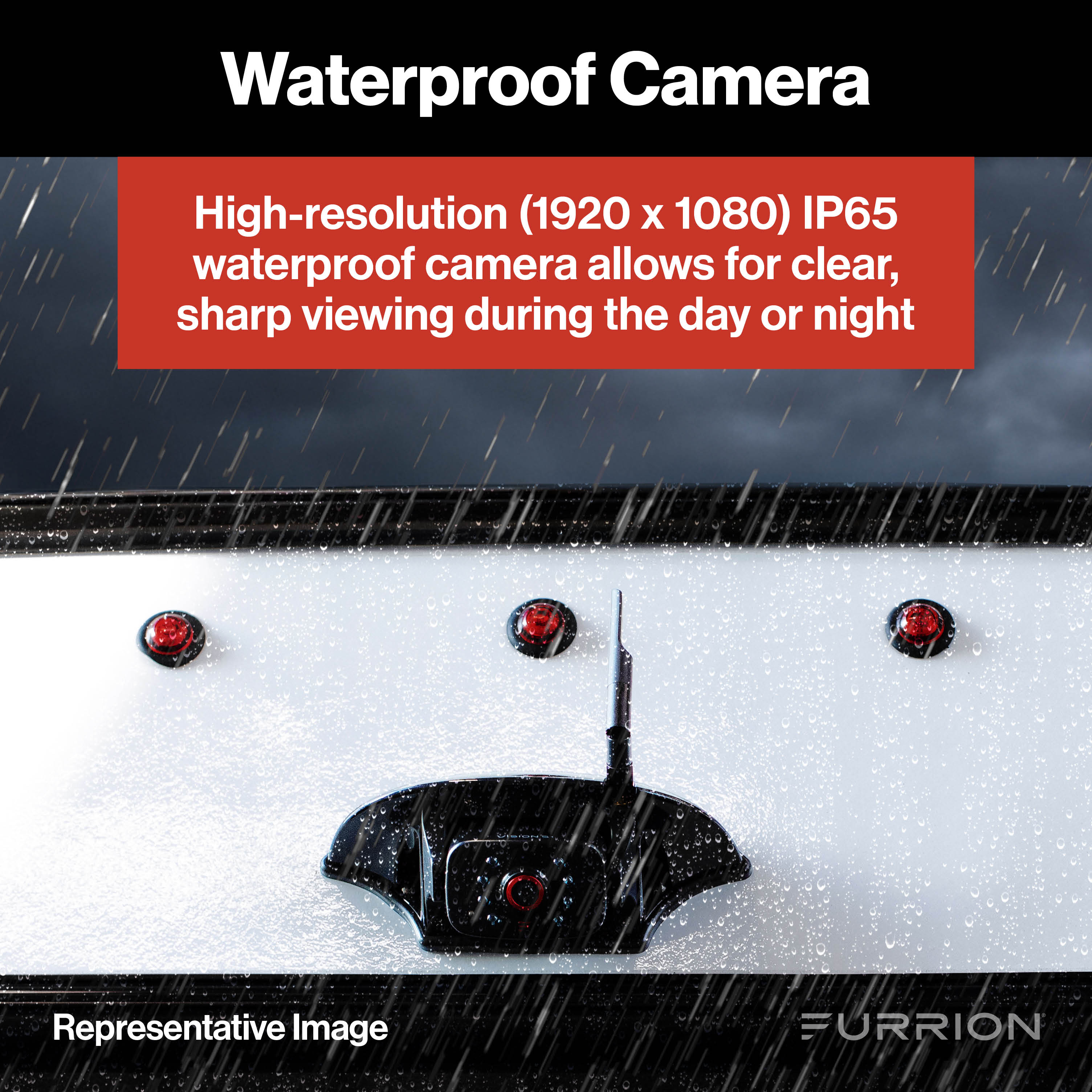 Furrion Vision S®+ RV Observation System - 7" Monitor, Side Cameras with LED Marker Lights, Sharkfin Camera, Rear Camera with LED Marker Light #FOS7HTAPM2021124366