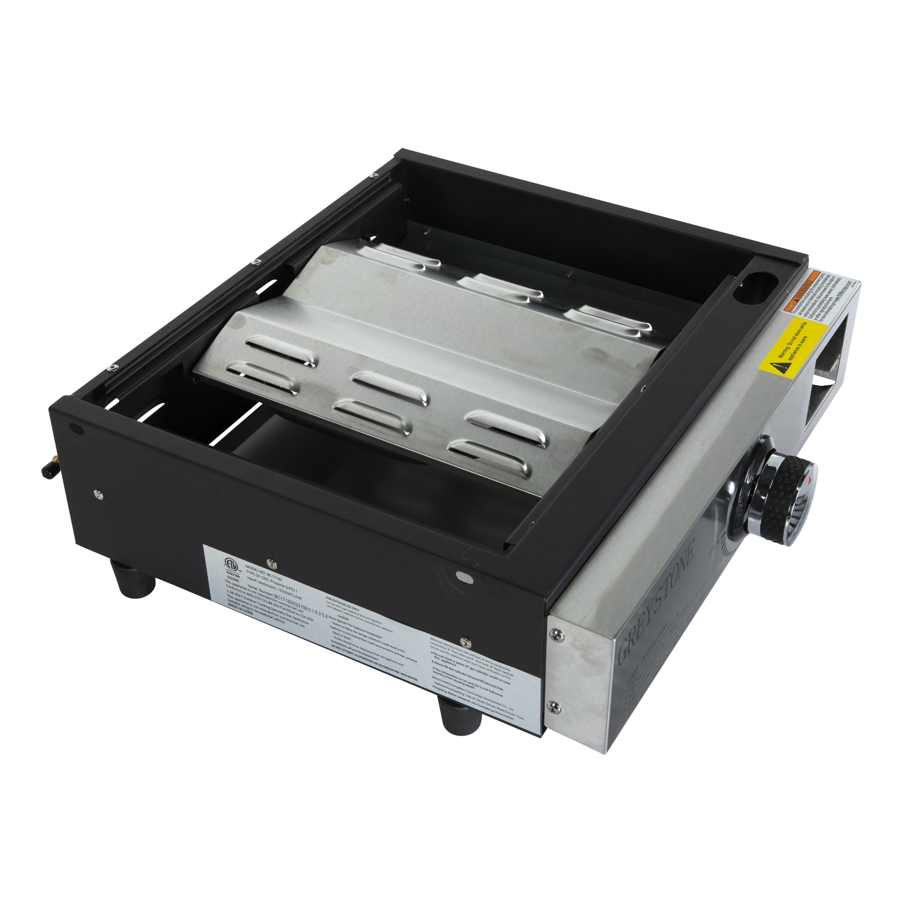 Greystone 17" Griddle/Grill Combo with Enamel Steel Cooking Plate & Grill Grate - 15,000 BTU LP Gas #BC1715D2022302115