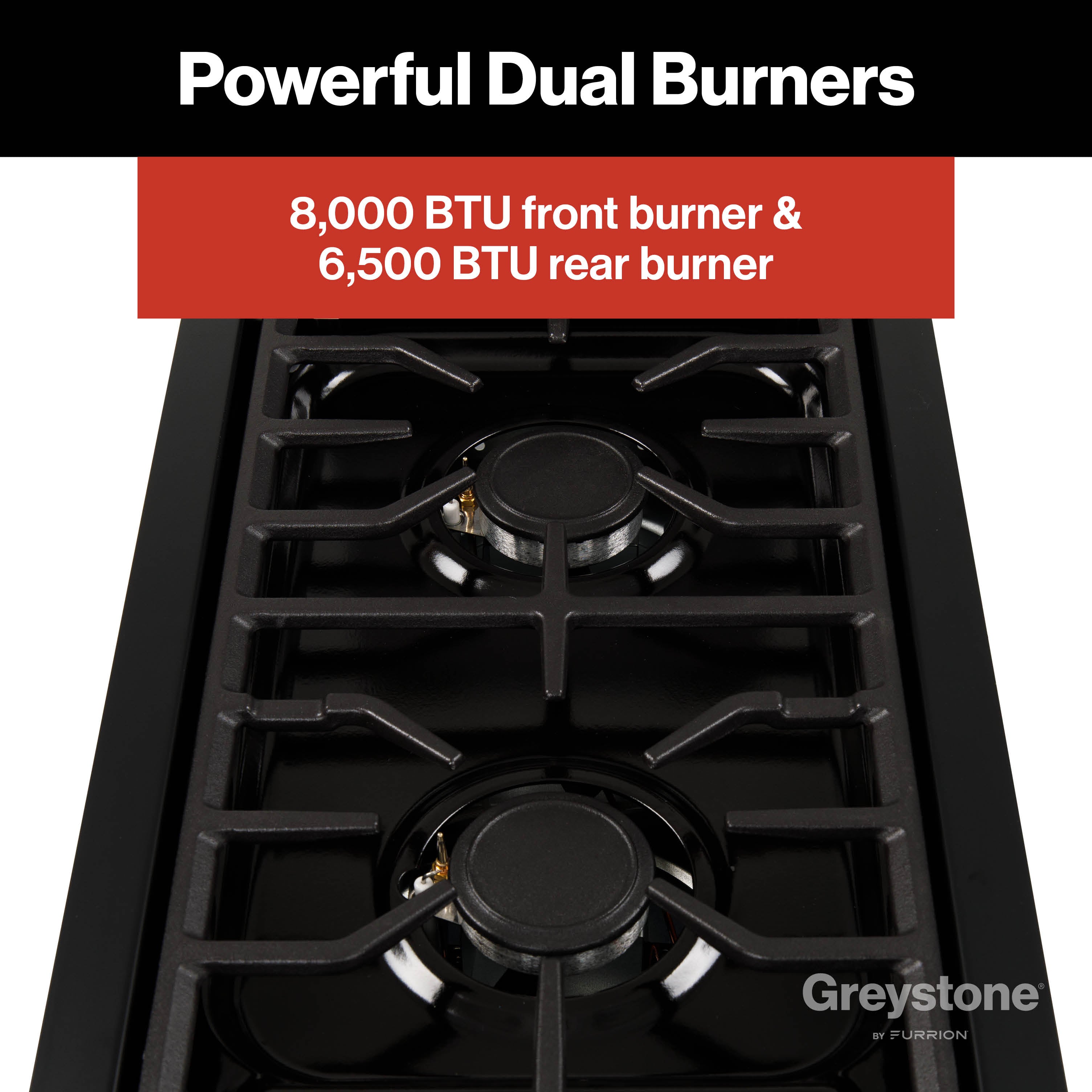 Greystone® by Furrion 2-Burner Gas RV Cooktop with Flame Sense (FFD) - 12", Glass Cover #GGH12D2MA1B-BL 2023045680