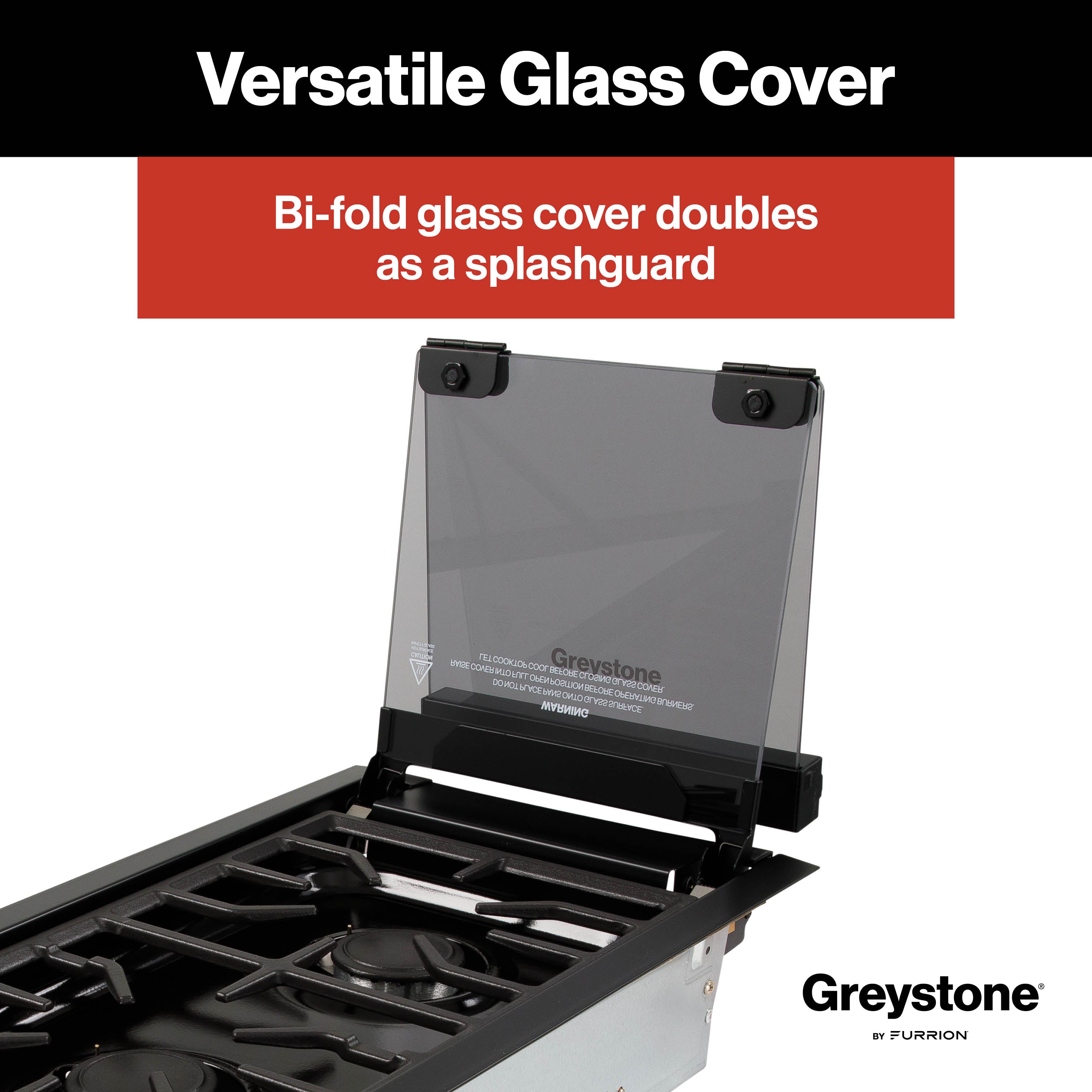 Greystone® by Furrion 2-Burner Gas RV Cooktop with Flame Sense (FFD) - 12", Glass Cover #GGH12D2MA1B-BL 2023045680