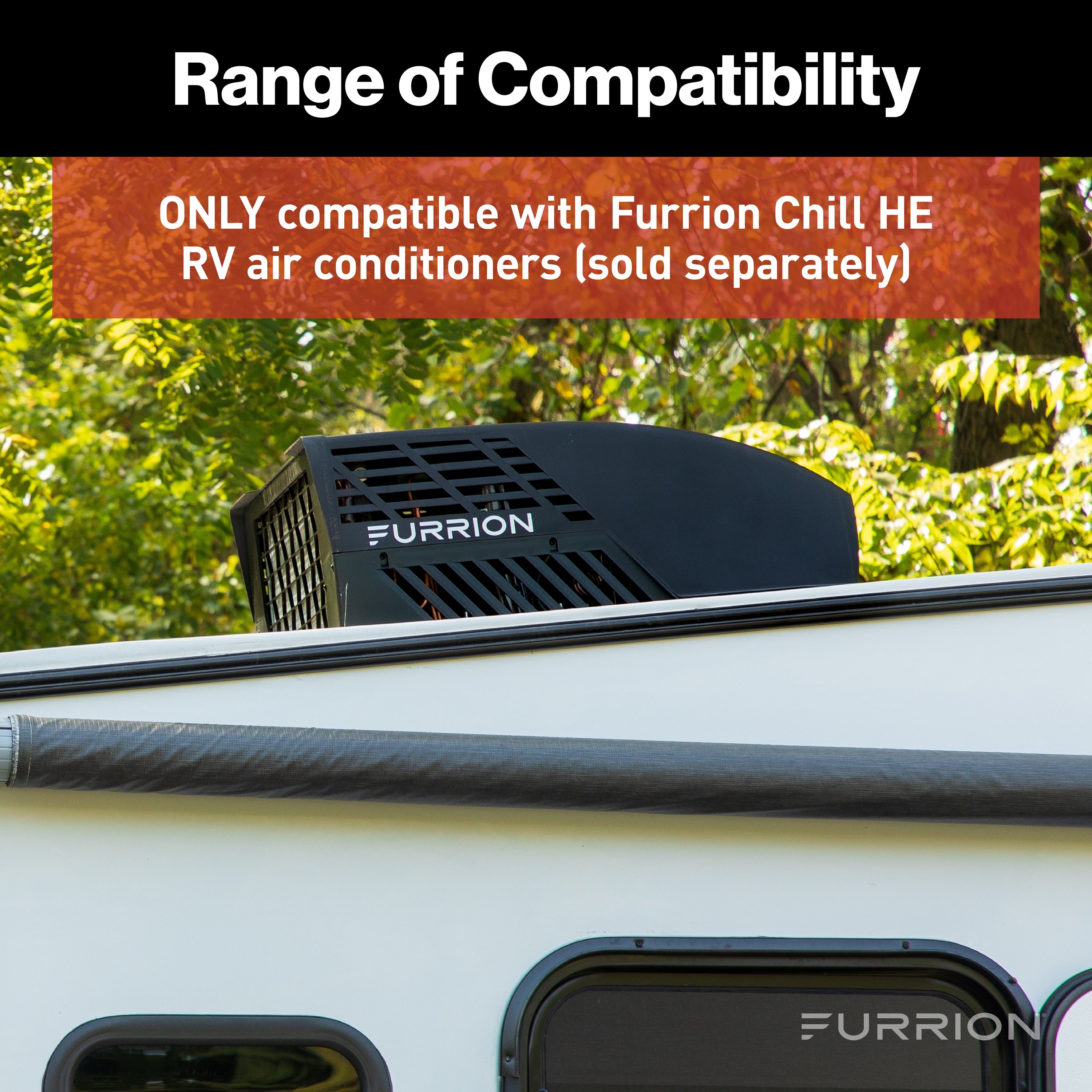 Furrion Chill® Standard Single-Zone Backlit LED RV Wall Thermostat - 2 Fan Speeds, Black (R410A Refrigerant Compatible) #FACW10ESSA-BL