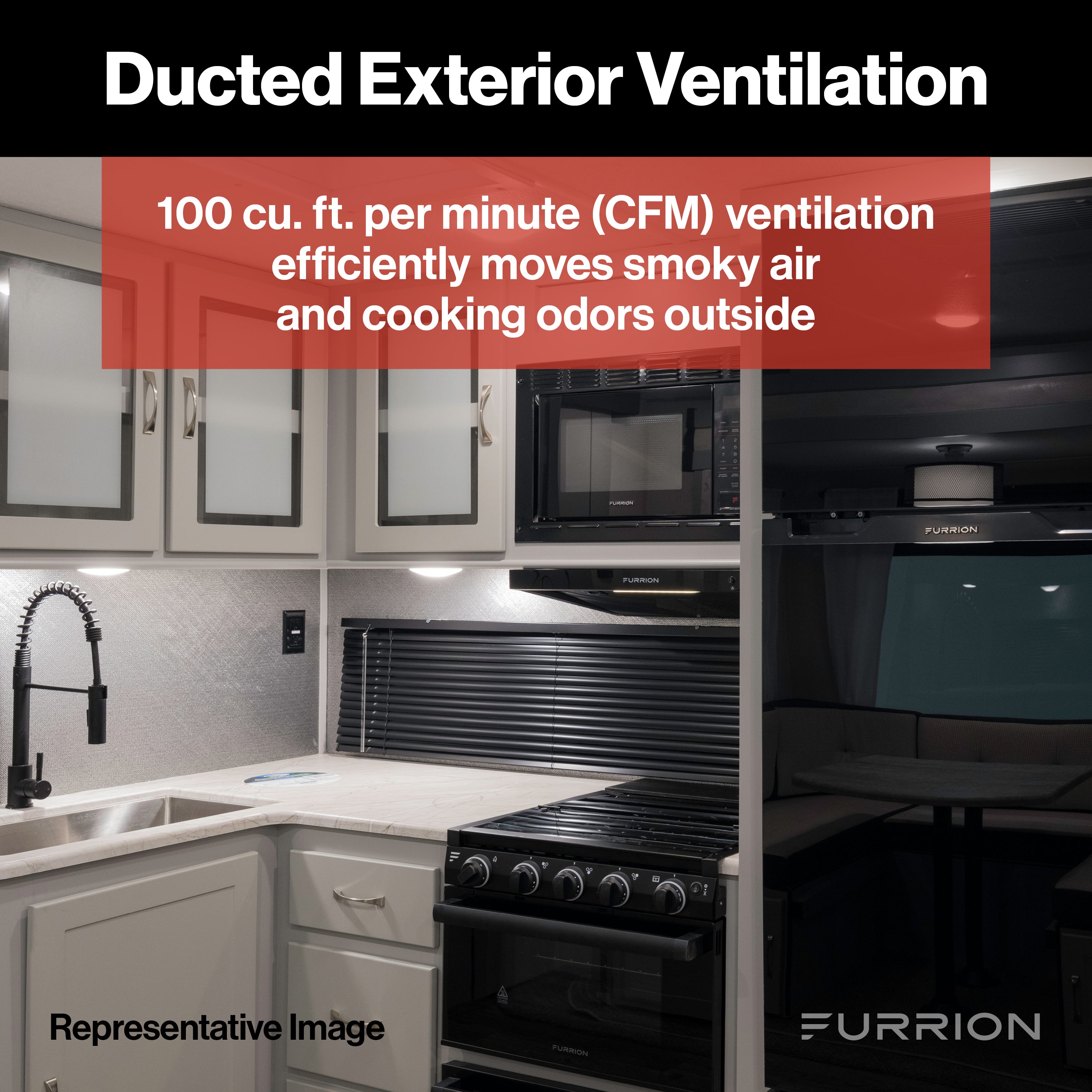 Furrion 12V Ductless RV Range Hood with Charcoal Filter