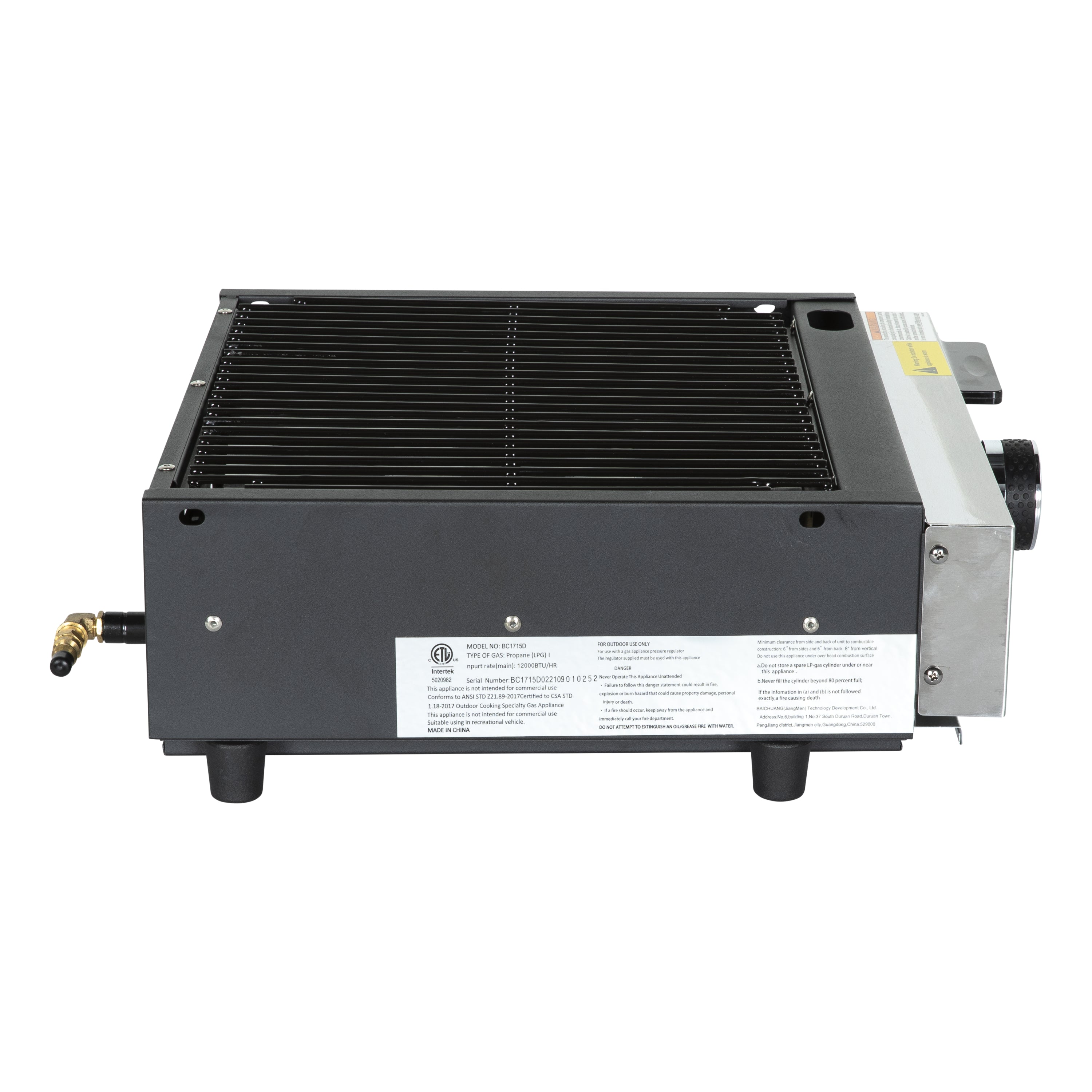 Greystone 17" Griddle/Grill Combo with Enamel Steel Cooking Plate & Grill Grate - 15,000 BTU LP Gas #BC1715D