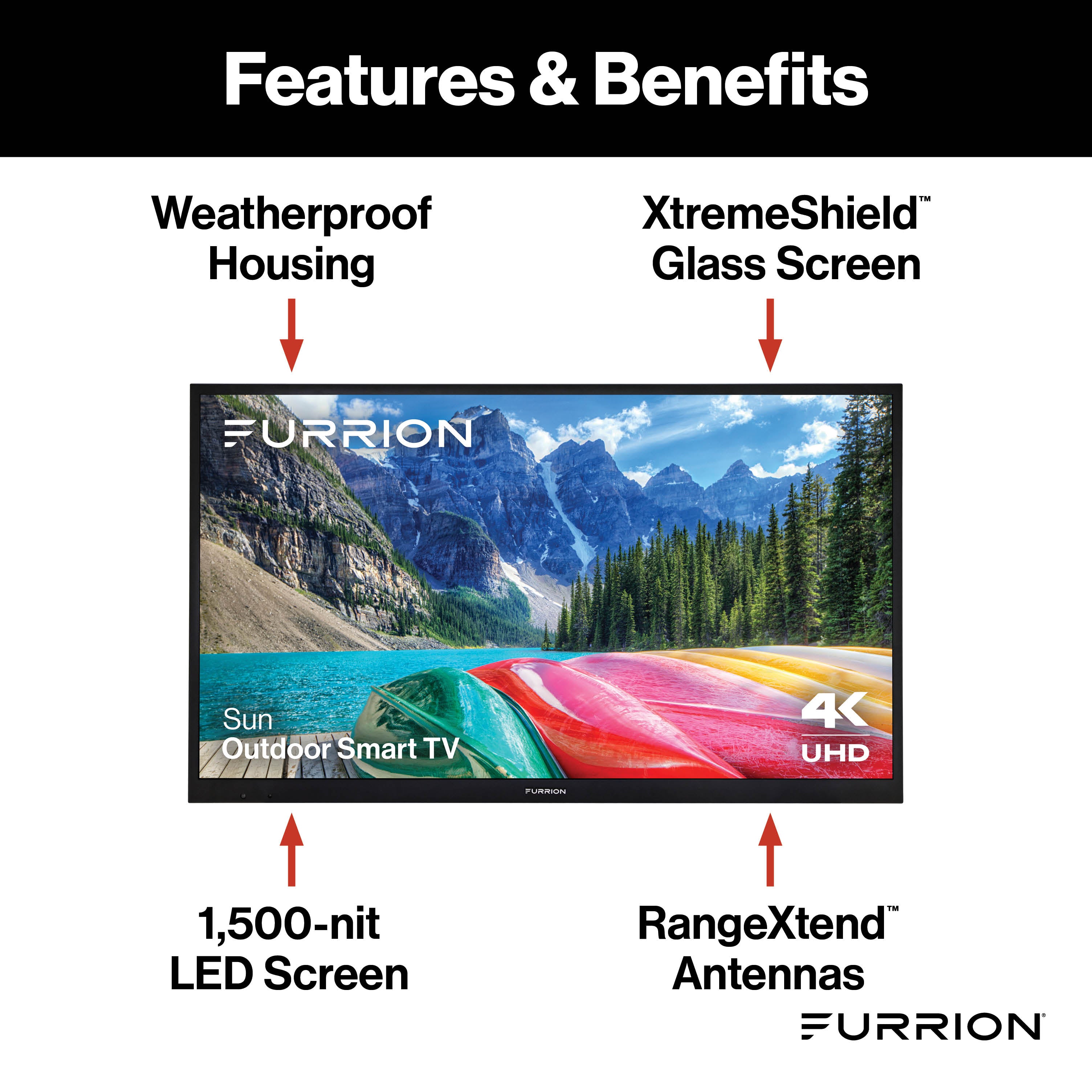 Furrion Aurora® Sun 4K UHD LED Outdoor Smart TV with HDR10