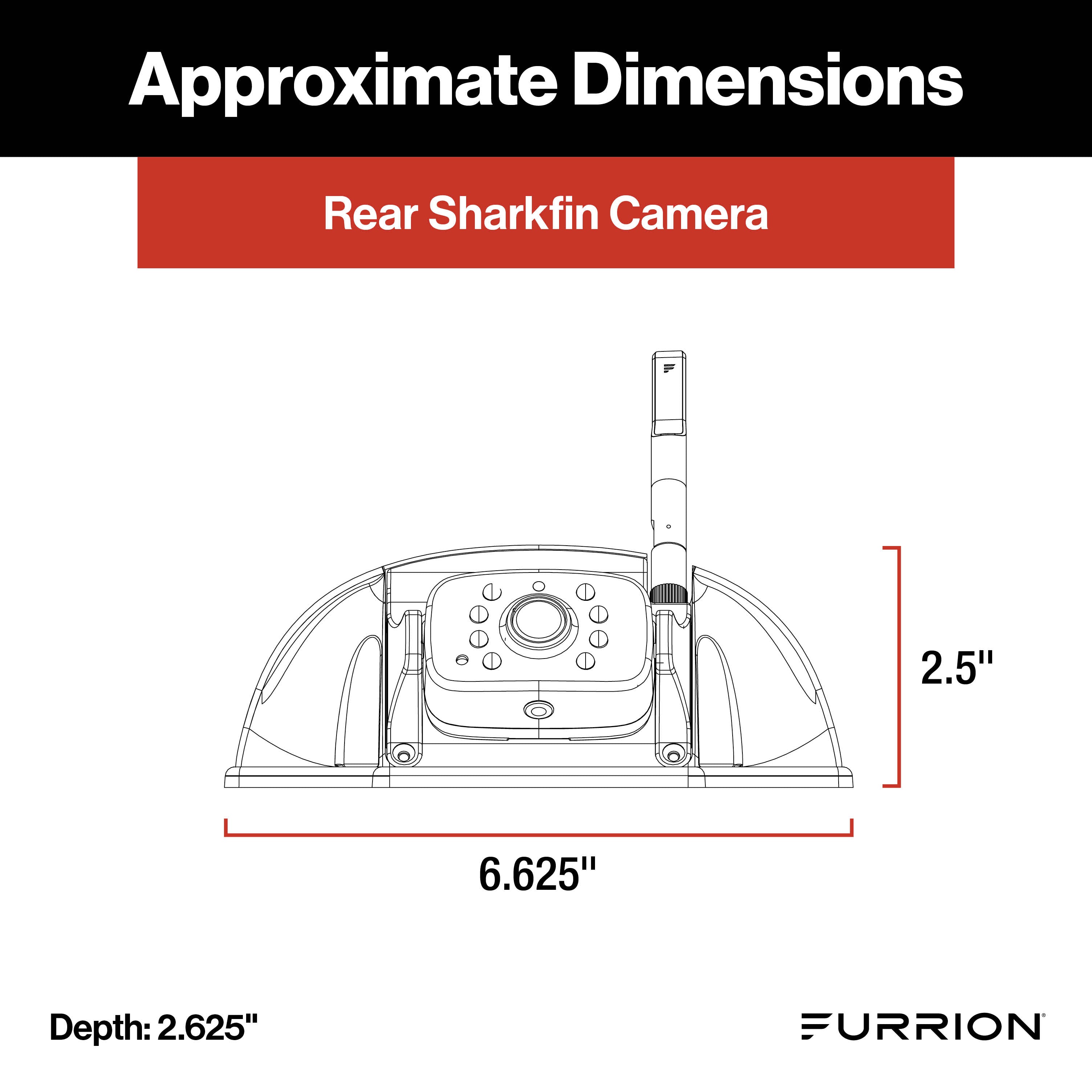 Furrion Vision S®+ RV Backup Camera System - 5" Monitor, Side Cameras, Rear Sharkfin Camera # FOS5HTAEN