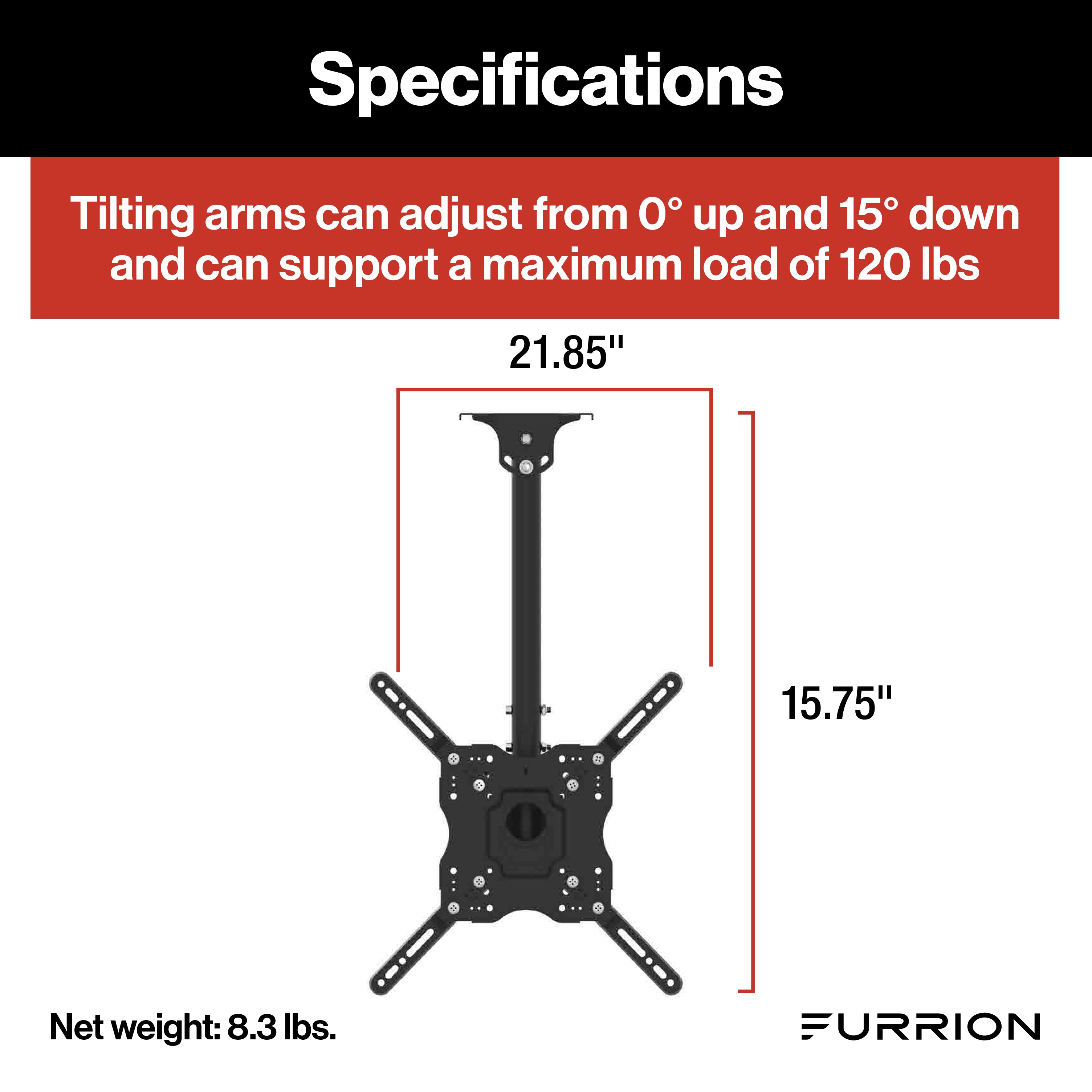 Furrion Aurora Universal Outdoor Ceiling Full Motion Mount #F2AA003ABBK