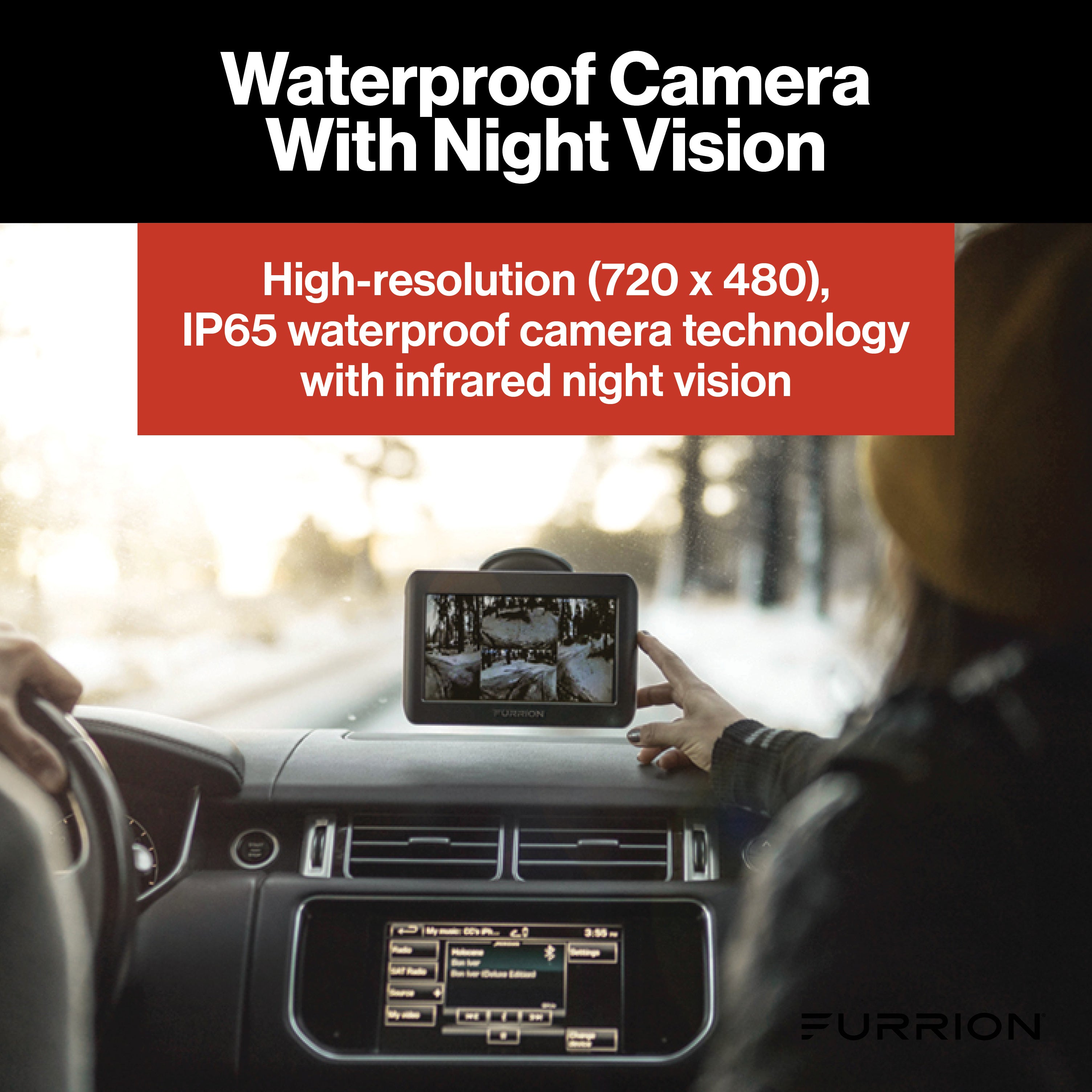 Furrion Vision S® RV Backup Camera System with 5" Monitor - Rear Camera & LED Marker Light #FOS05TASM