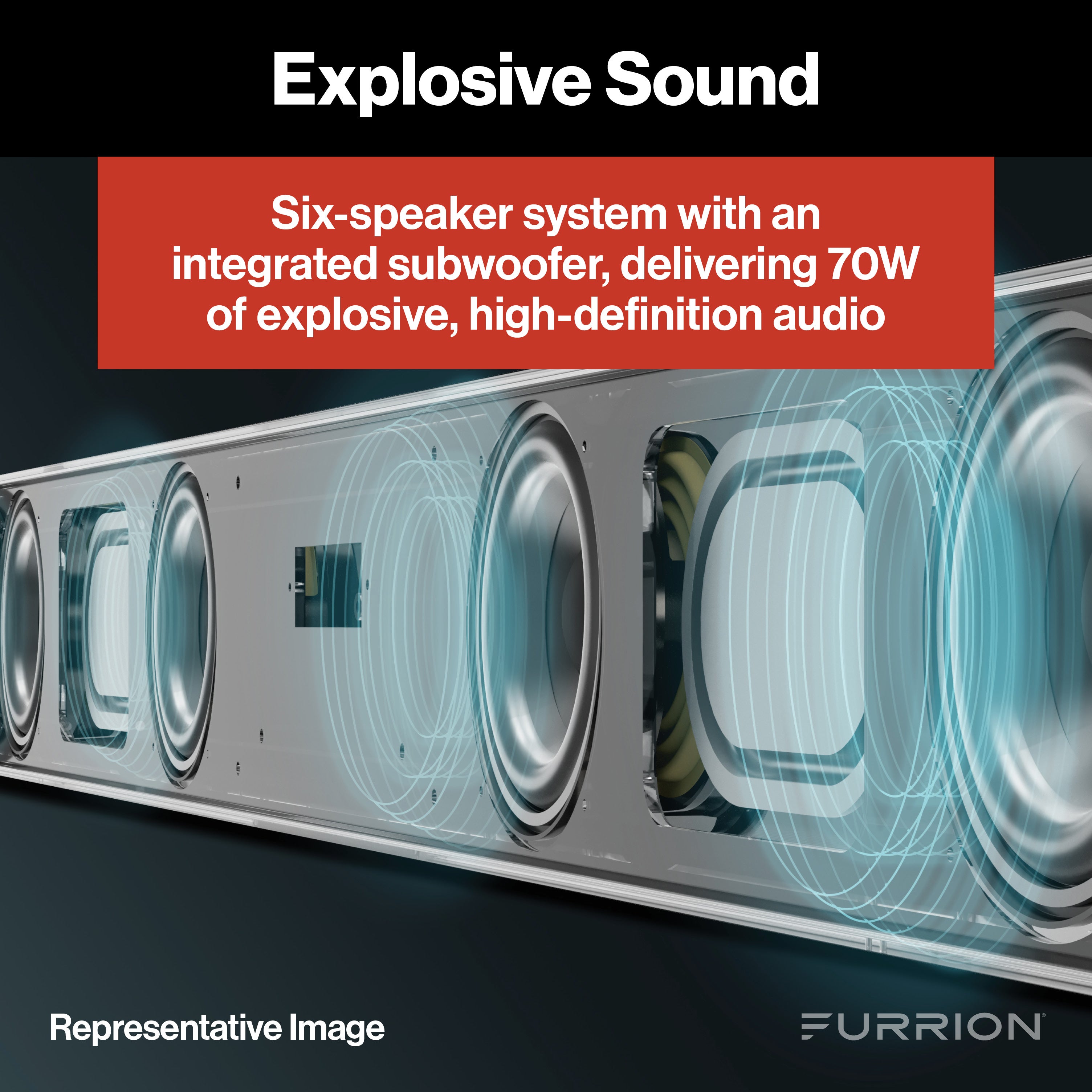 Furrion Aurora® 2.1 Outdoor Soundbar Speaker with Built-In Subwoofer #FSBNN30MST