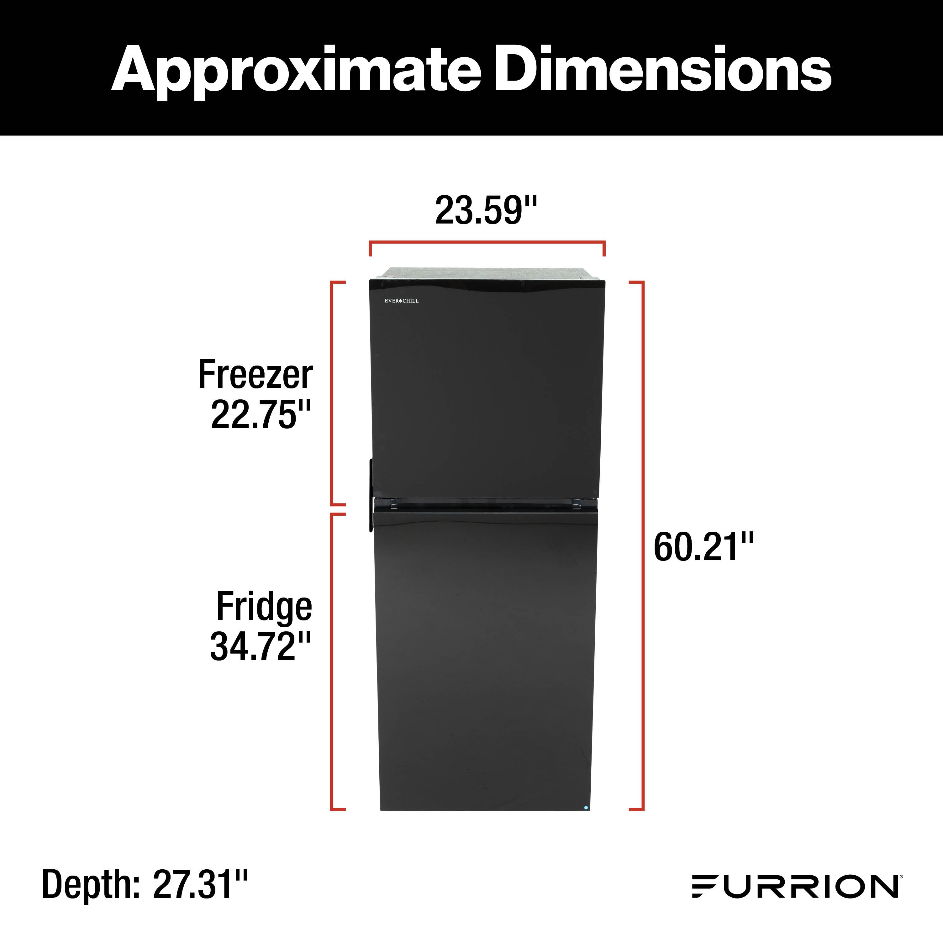 Everchill® by Furrion RV Refrigerator - 12V, 10.7 cu. ft., Right Hinge, Black Glass #107785