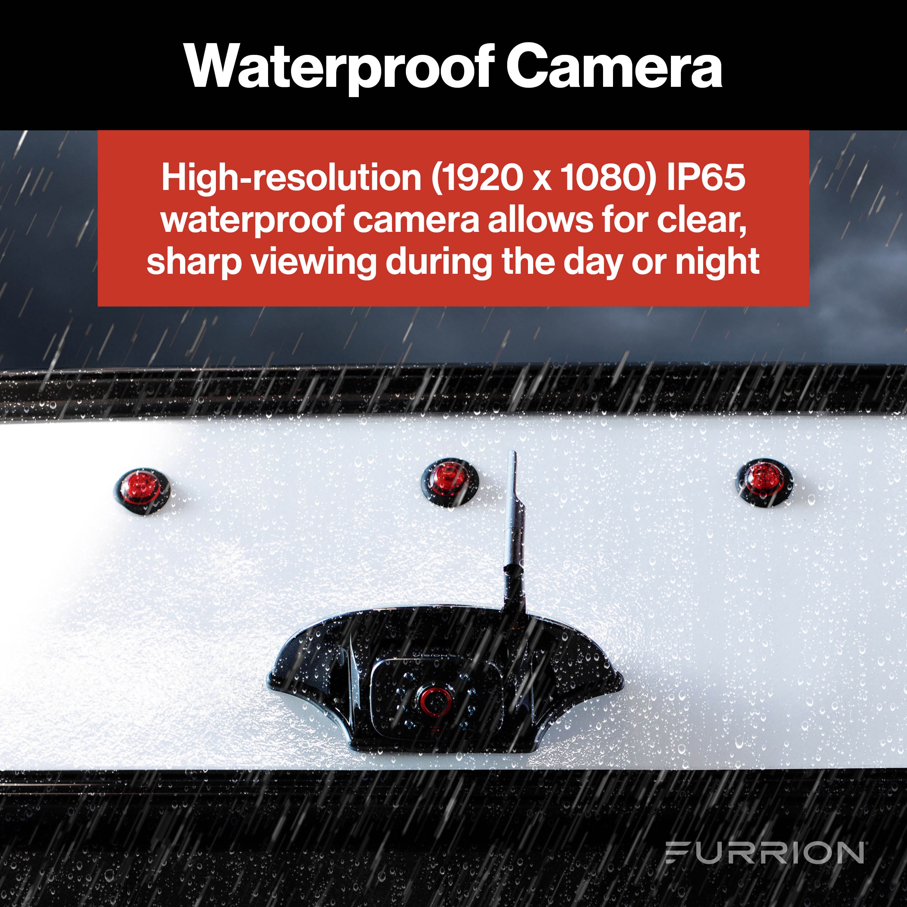 Furrion Vision S®+ RV Backup Camera System - 5" Monitor, Rear Sharkfin Camera #FOS5HTASF