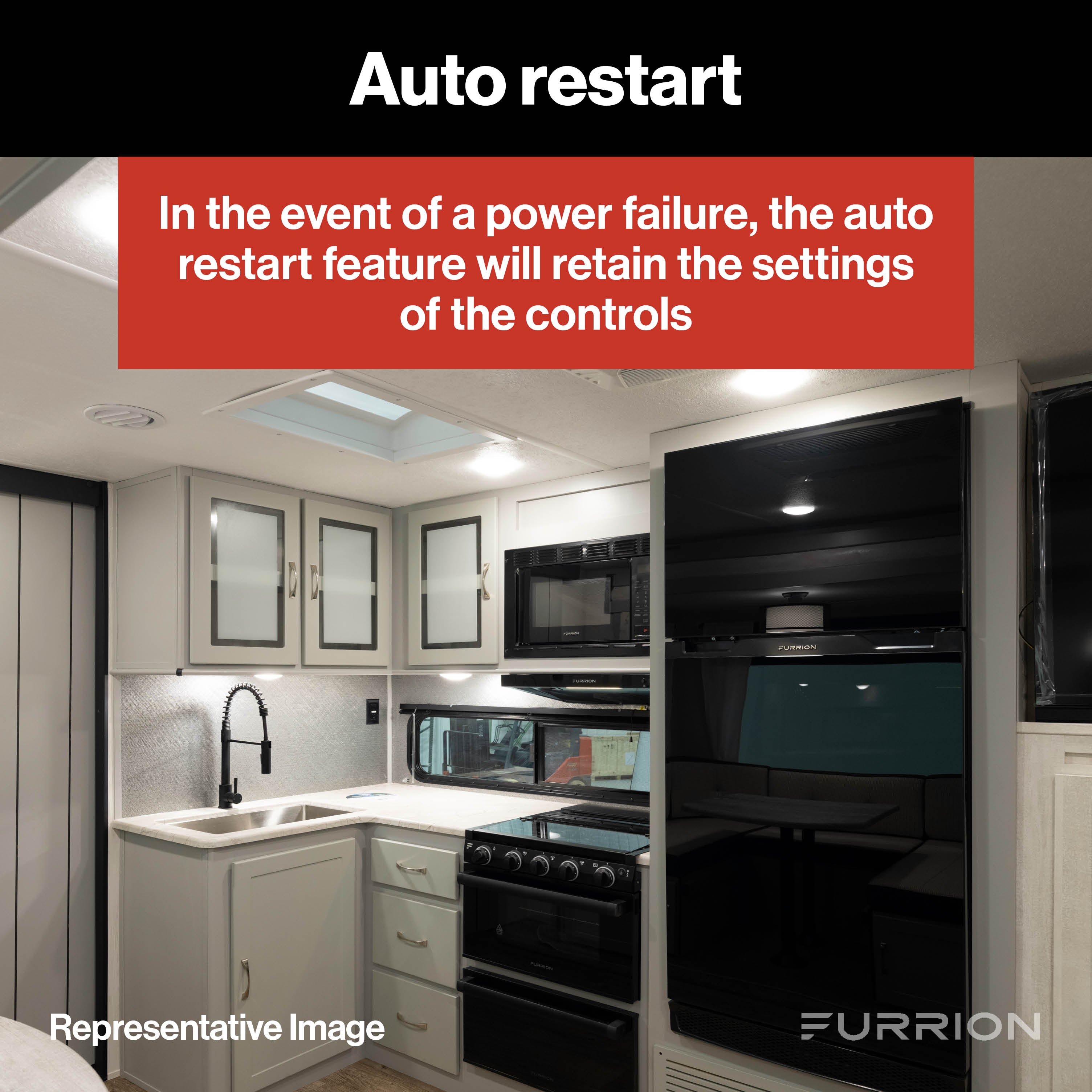 Furrion Standard Single Zone Controller for Chill HE Low-Profile RV Air Conditioner Systems (R32) #FACC12ESPA2-BL-AM
