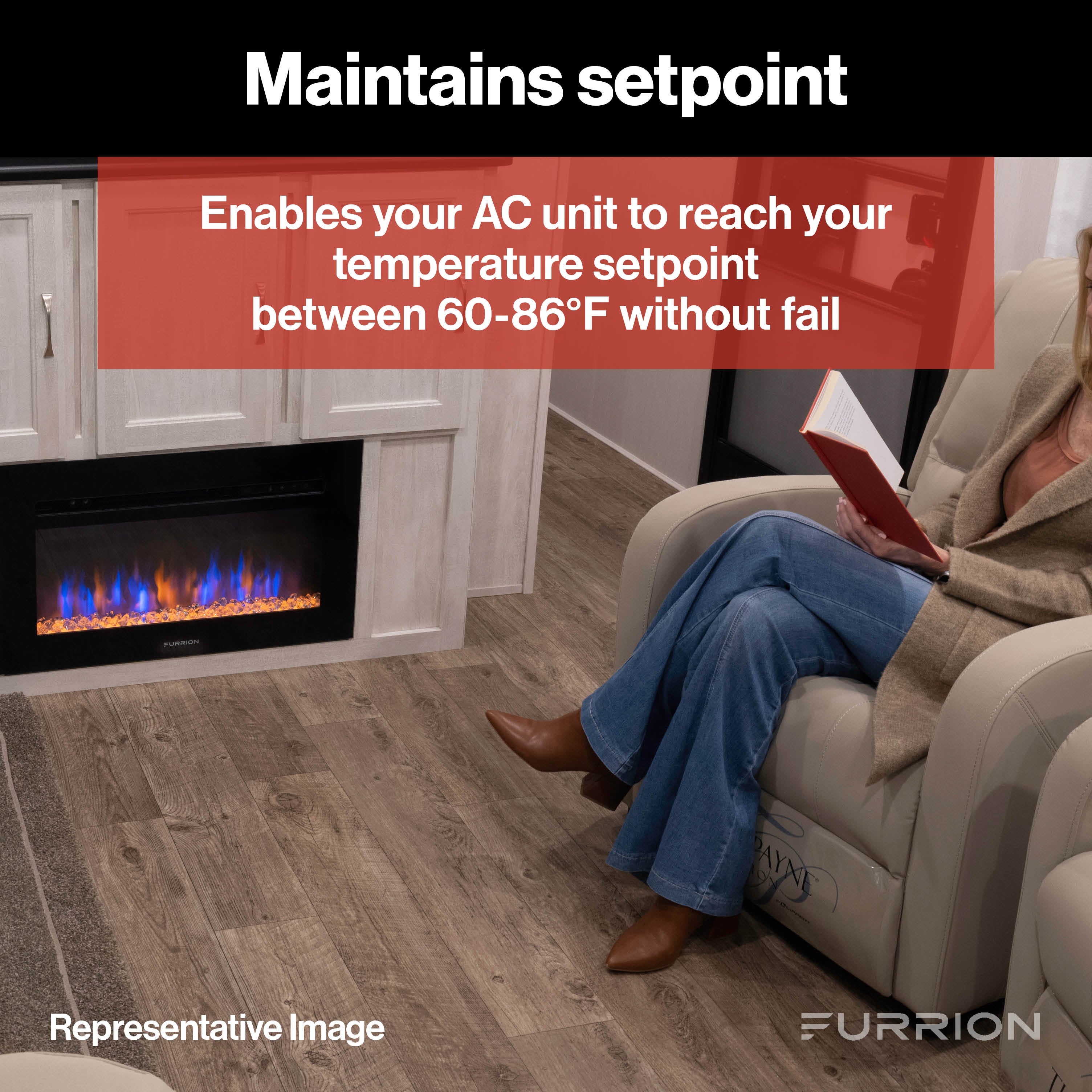 Furrion Standard Single Zone Controller for Chill HE Low-Profile RV Air Conditioner Systems (R32) #FACC12ESPA2-BL-AM