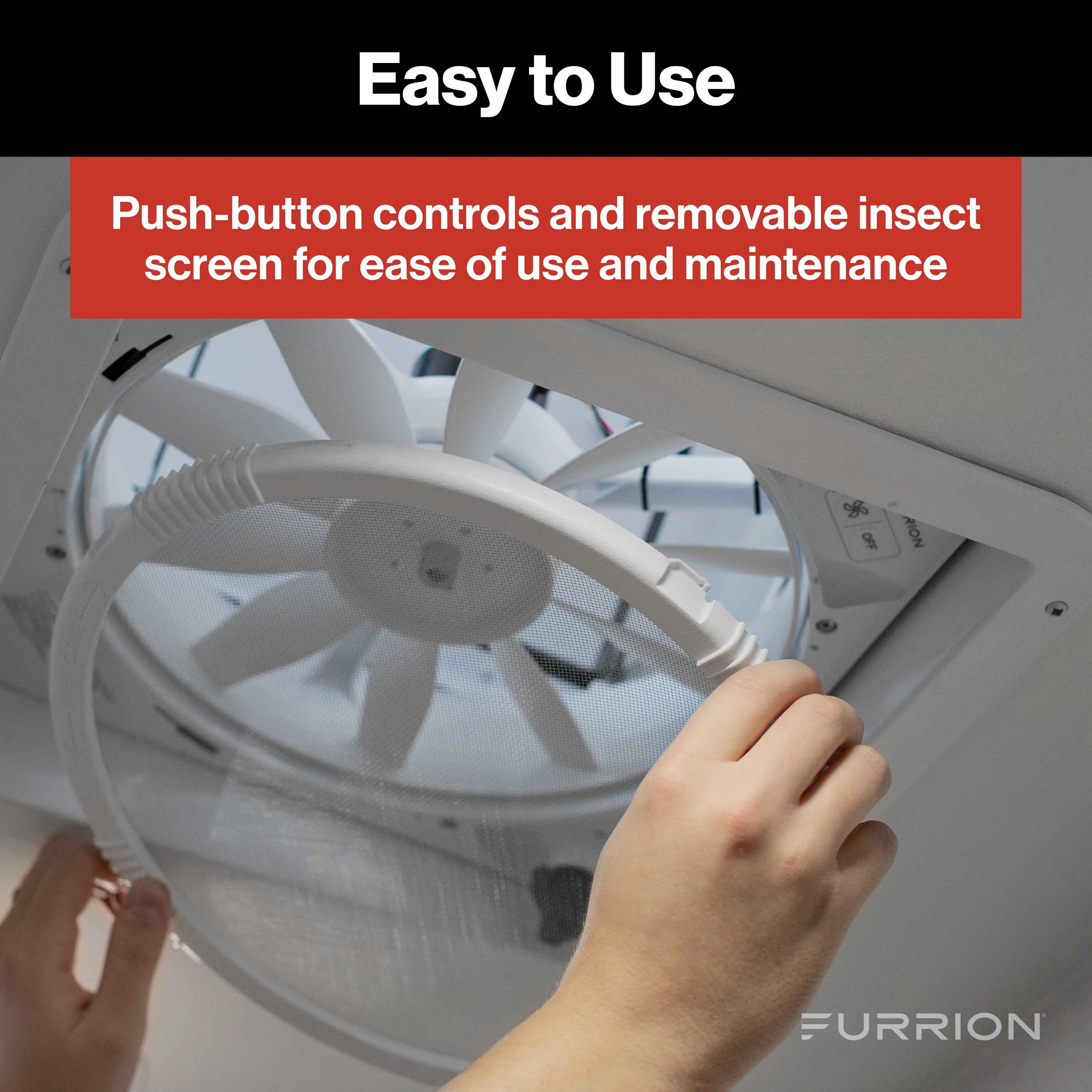 Furrion RV Roof Vent Fan with Lid Install Kit - 14" White #FVF14D90R6A-PS-AM
